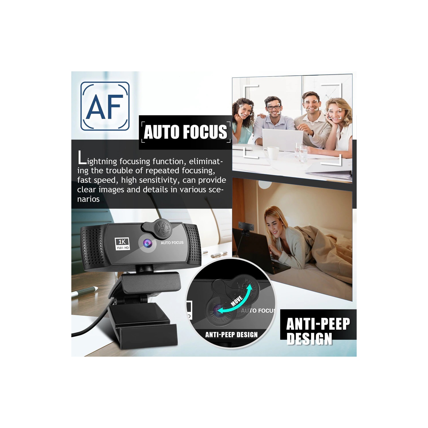 1080P 1K Full HD Webcam with Stand For PC Computer Laptop USB Web Cam With Microphone Autofocus for video Conferences