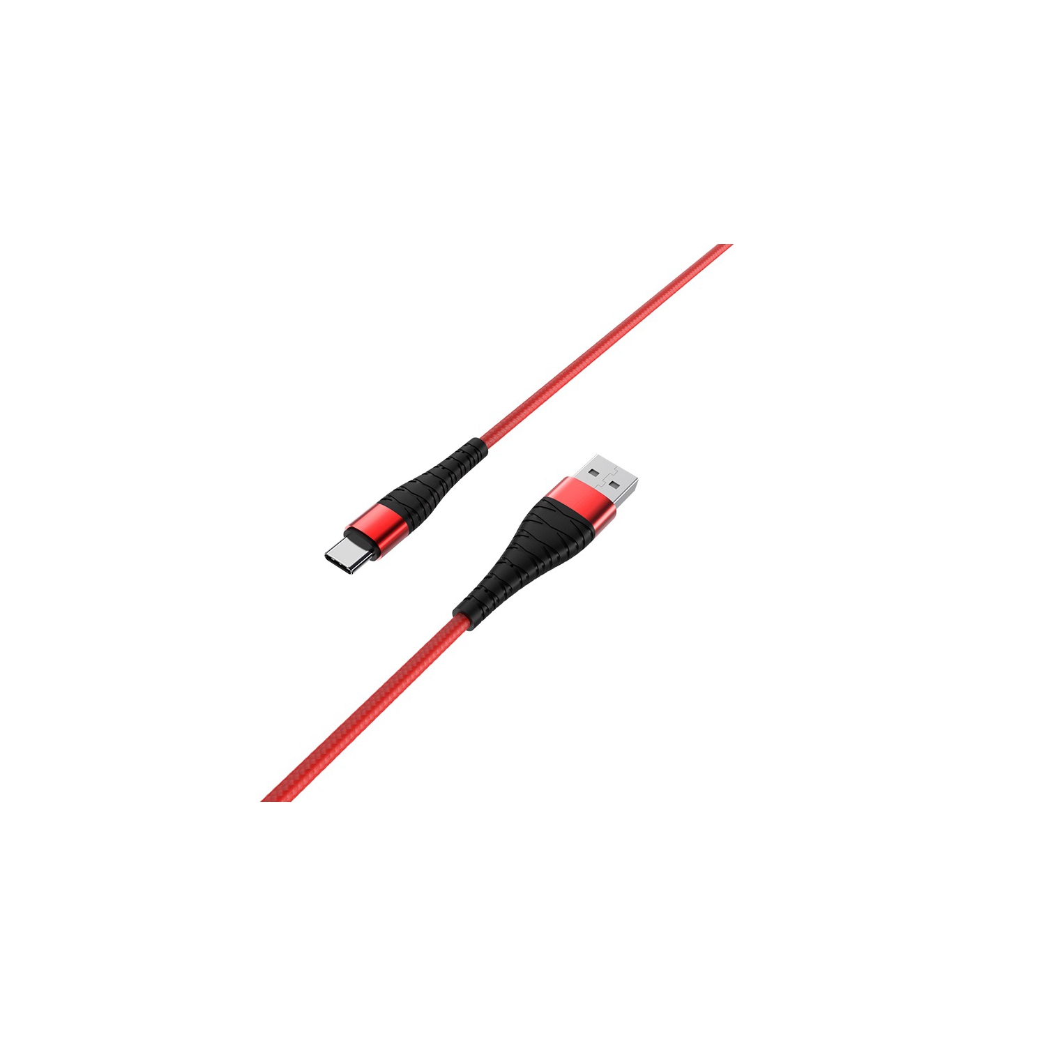 【2 Packs】 1M/3.3Ft Heavy Duty Nylon Braid USB Type C Fast Charging Data Cable Cord for Samsung Google LG Motorola Phones, Red