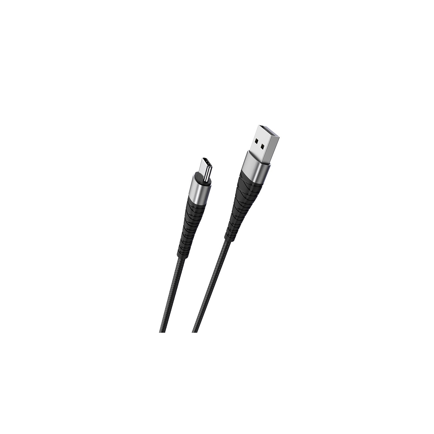 【2 Pks】 1M/3.3Ft Heavy Duty Nylon Braid USB Type C Fast Charging Data Cable Cord for Samsung Google LG Motorola Phones, Black