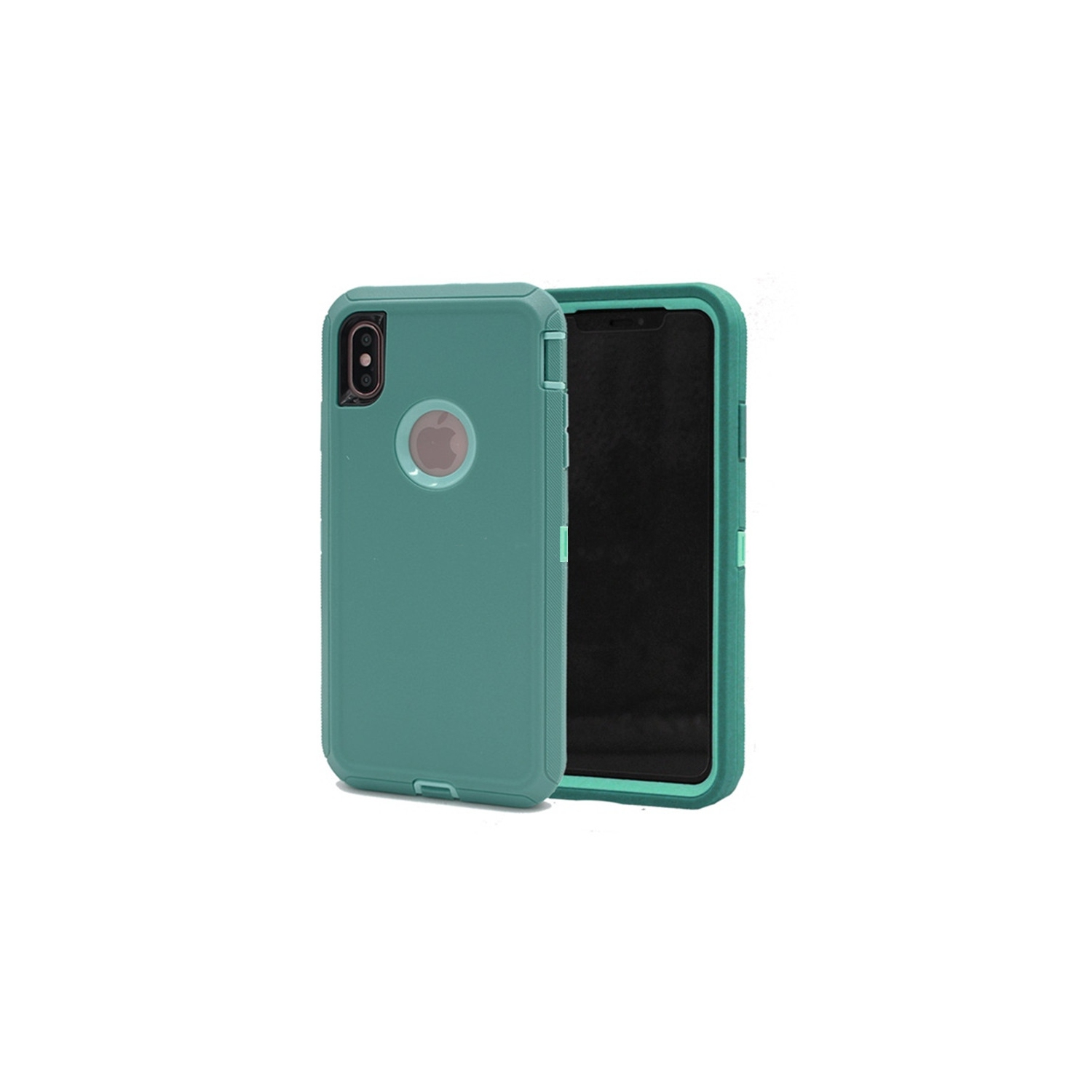 【CSmart】 Anti-Drop Triple 3 Layers Shockproof Heavy Duty Defender Hard Case for iPhone XR, Mint