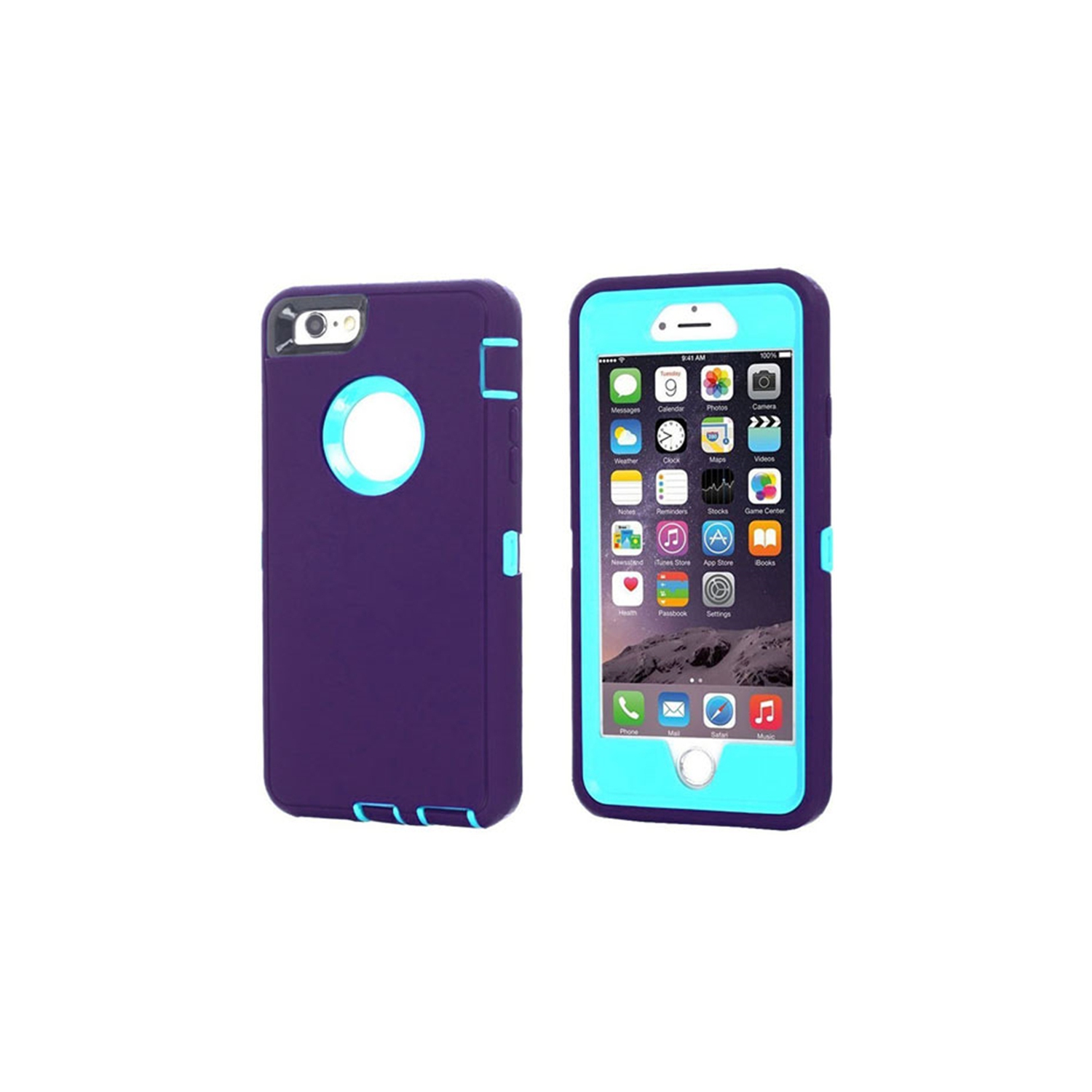 [CSmart] Étui Coque rigide anti-chute triple 3 couches antichoc robuste Defender pour iPhone 7G / iPhone 8G / SE 2020, violet