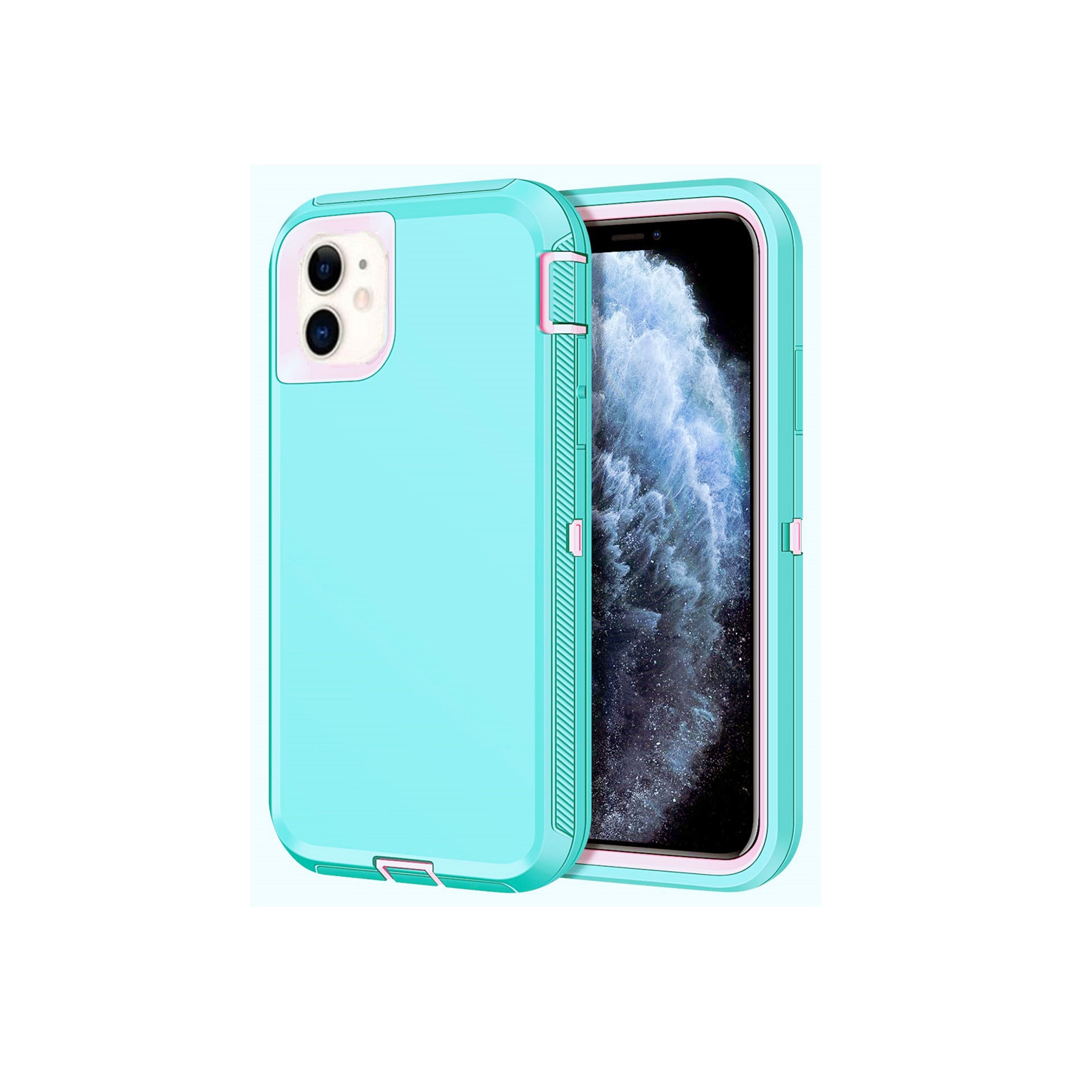 【CSmart】 Anti-Drop Triple 3 Layers Shockproof Heavy Duty Defender Hard Case for iPhone 11, Teal