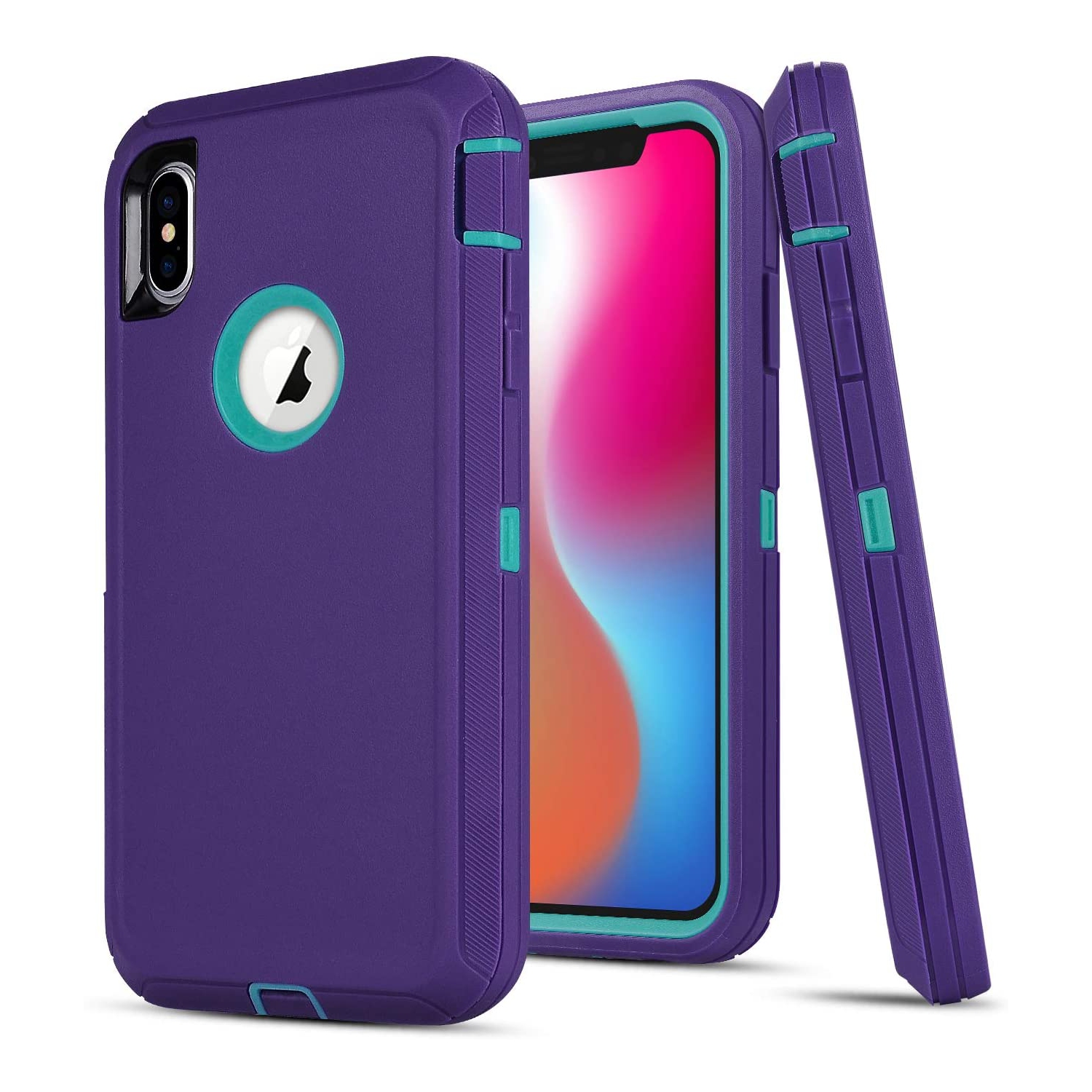 【CSmart】 Anti-Drop Triple 3 Layers Shockproof Heavy Duty Defender Hard Case for iPhone XR, Purple
