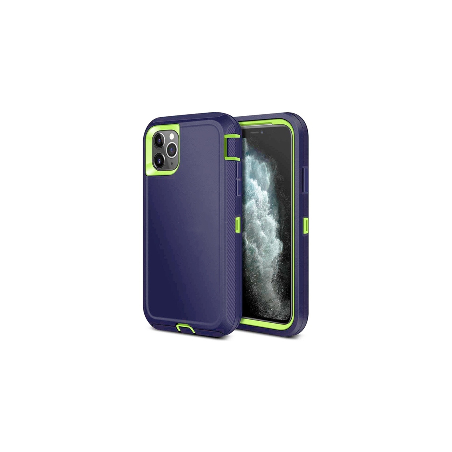 【CSmart】 Anti-Drop Triple 3 Layers Shockproof Heavy Duty Defender Hard Case for iPhone 11 Pro Max, Lime