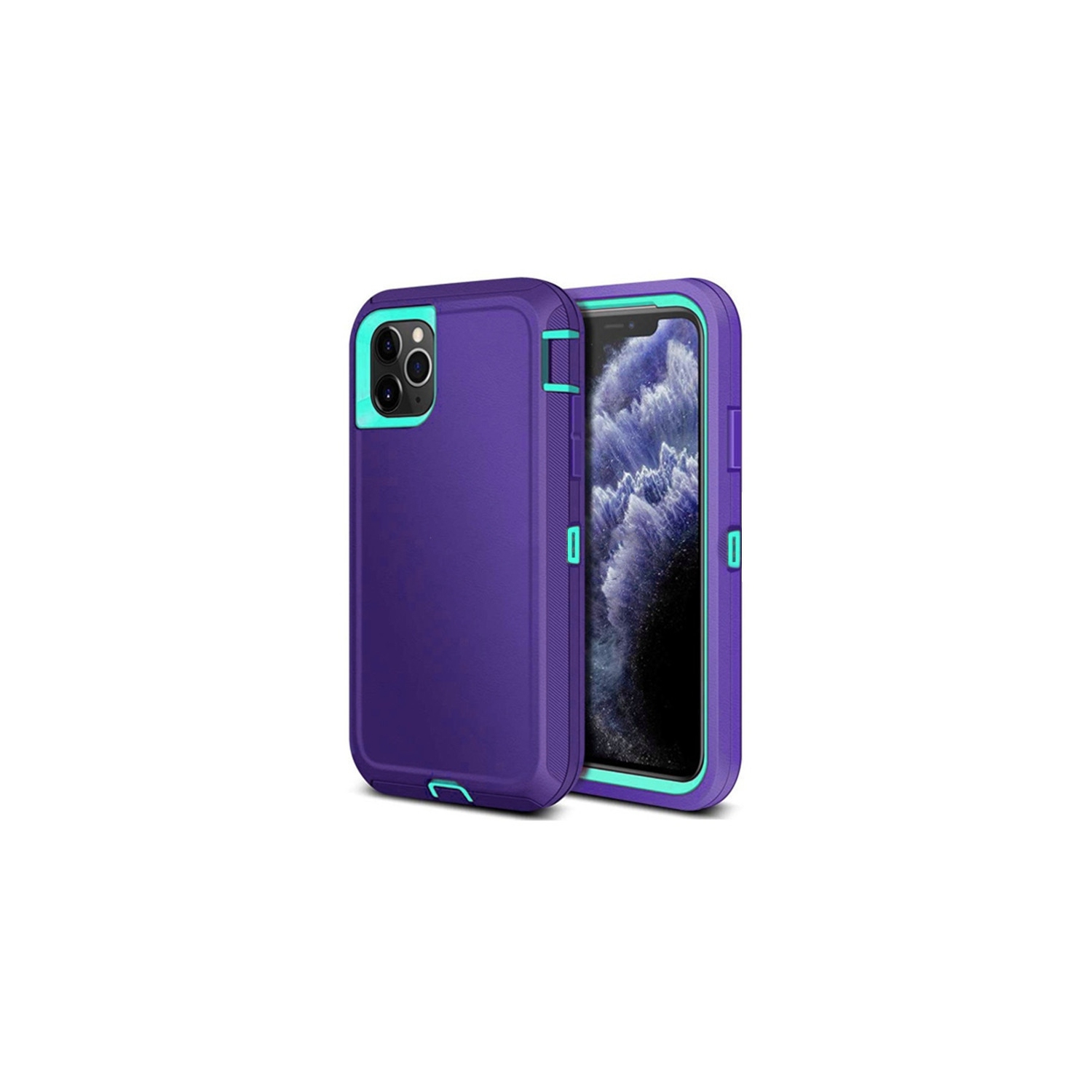 【CSmart】 Anti-Drop Triple 3 Layers Shockproof Heavy Duty Defender Hard Case for iPhone 11 Pro Max, Purple