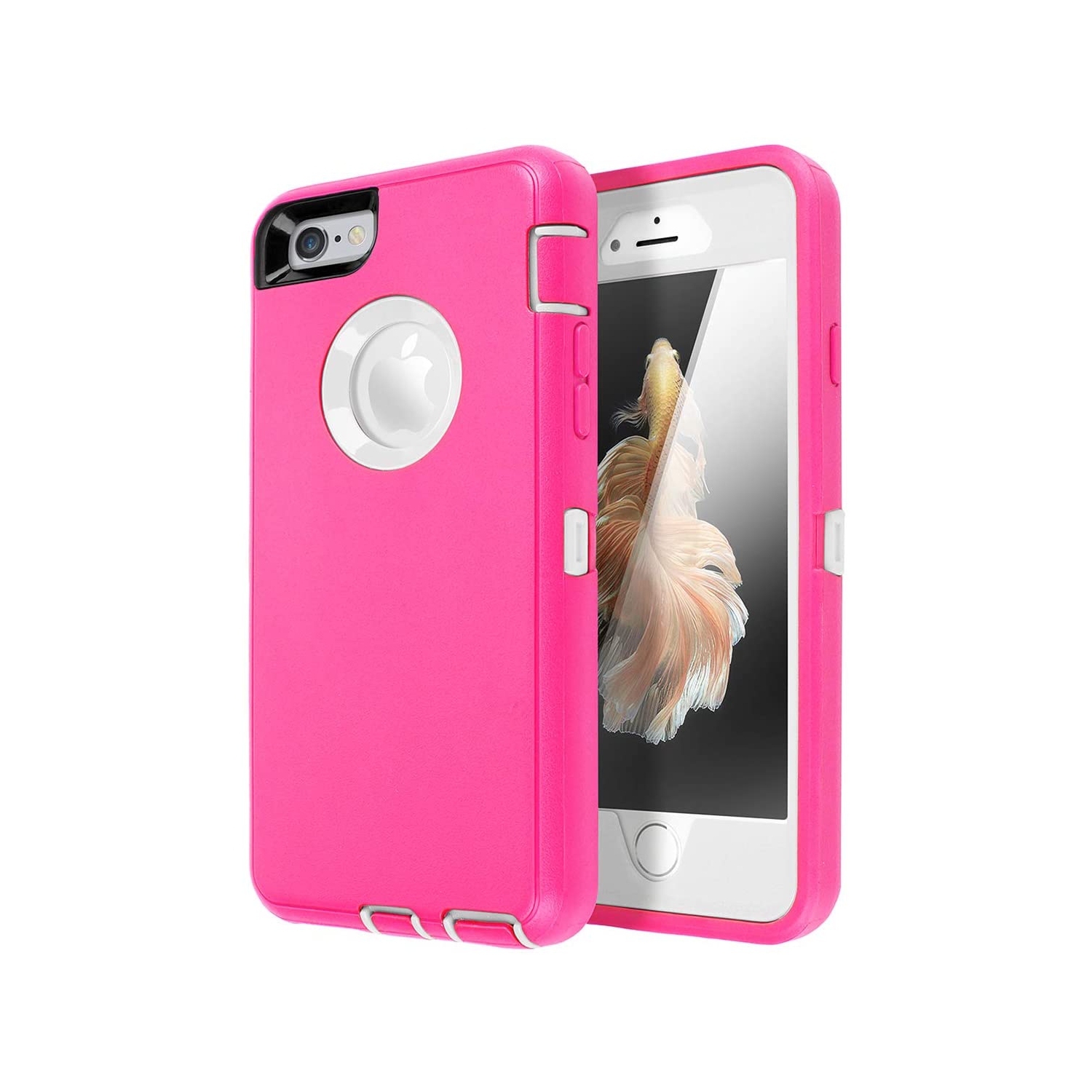 [CSmart] Étui Coque rigide anti-chute triple 3 couches antichoc robuste Defender pour iPhone 7G / iPhone 8G / SE 2020, rose vif