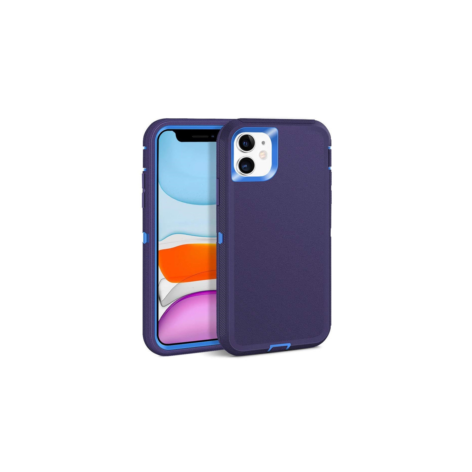 【CSmart】 Anti-Drop Triple 3 Layers Shockproof Heavy Duty Defender Hard Case for iPhone 12 Mini, Navy