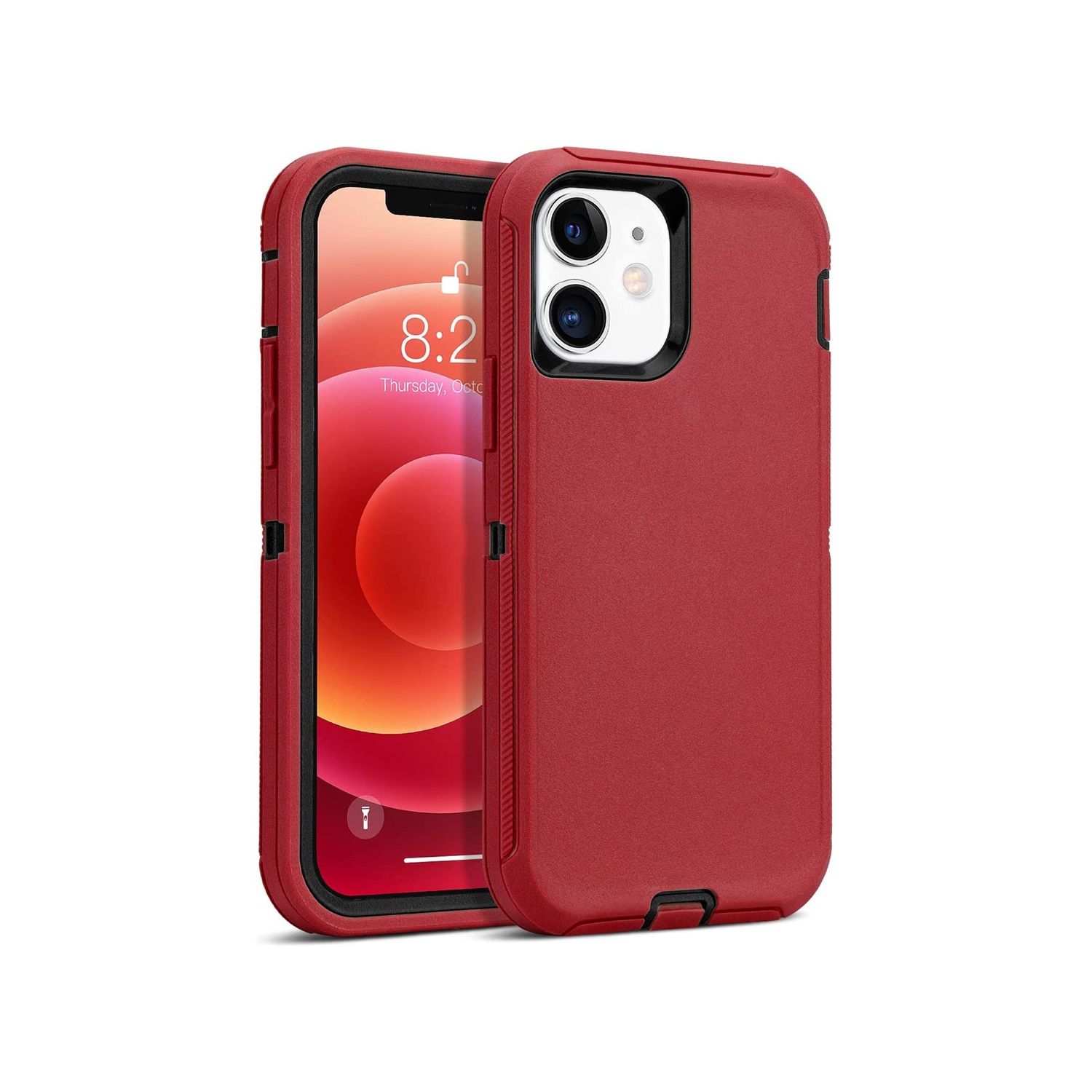 【CSmart】 Anti-Drop Triple 3 Layers Shockproof Heavy Duty Defender Hard Case for iPhone 11, Red