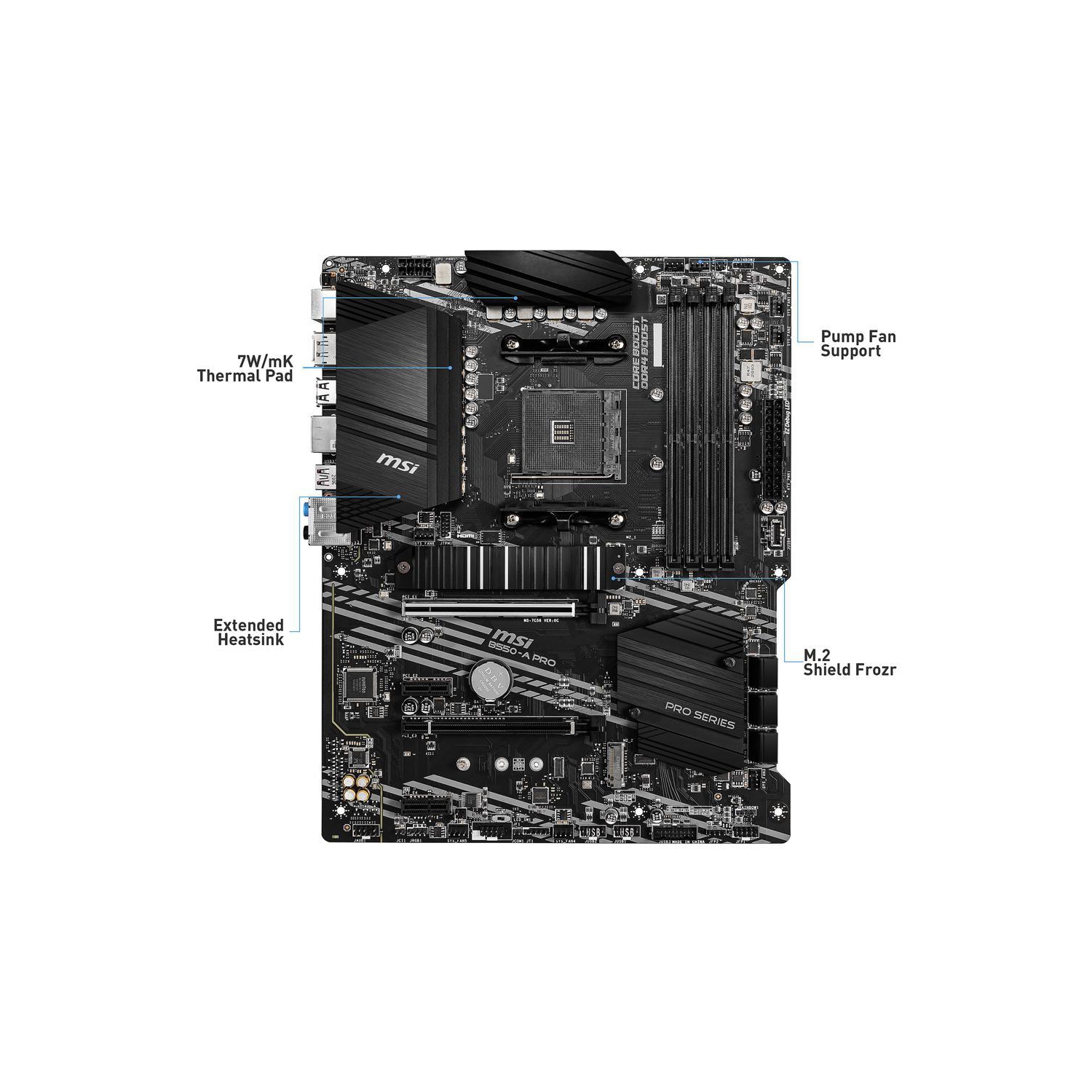 MOTHERBOARD MSI PRO B550-A PRO AM4 AMD B550 SATA 6Gb/s ATX AMD Motherboard