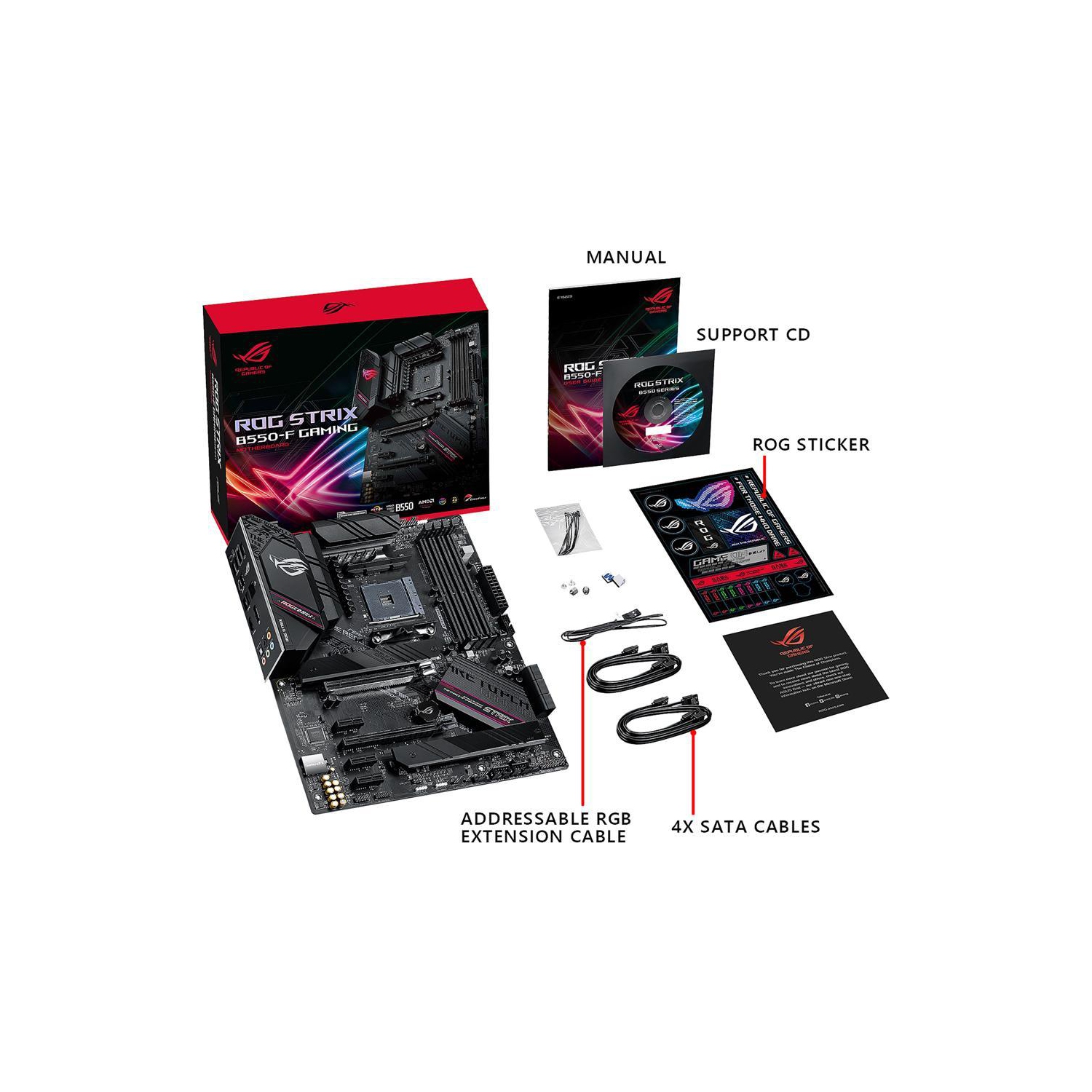 MOTHERBOARD ASUS ROG STRIX B550-F GAMING AM4 AMD B550 SATA 6Gb/s ATX AMD Motherboard