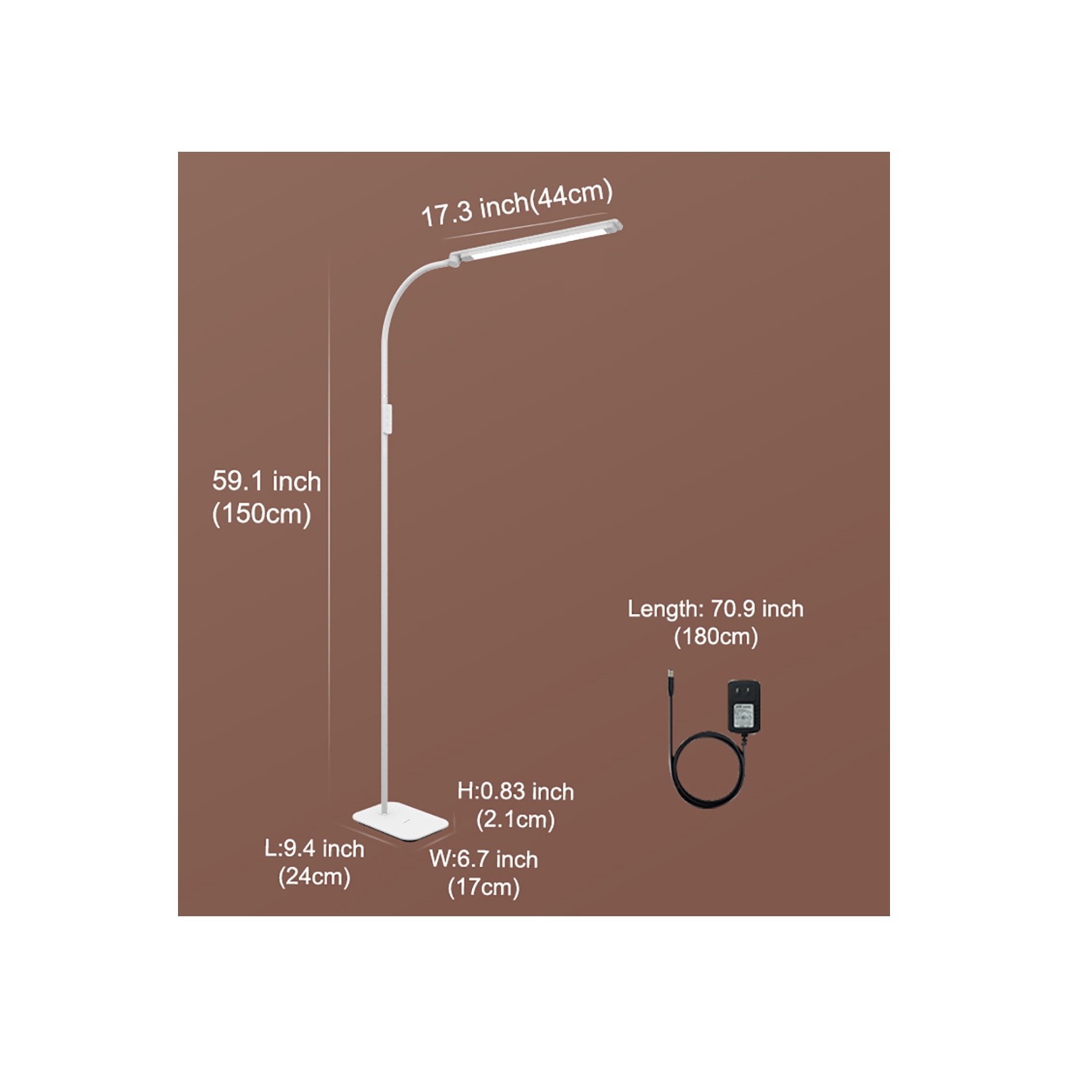 LED Floor Lamp 80 LED beads, magnetic remote control, full spectrum LED, Eye-Caring Adjustable Gooseneck Floor Lighting for Bedroom Piano Office