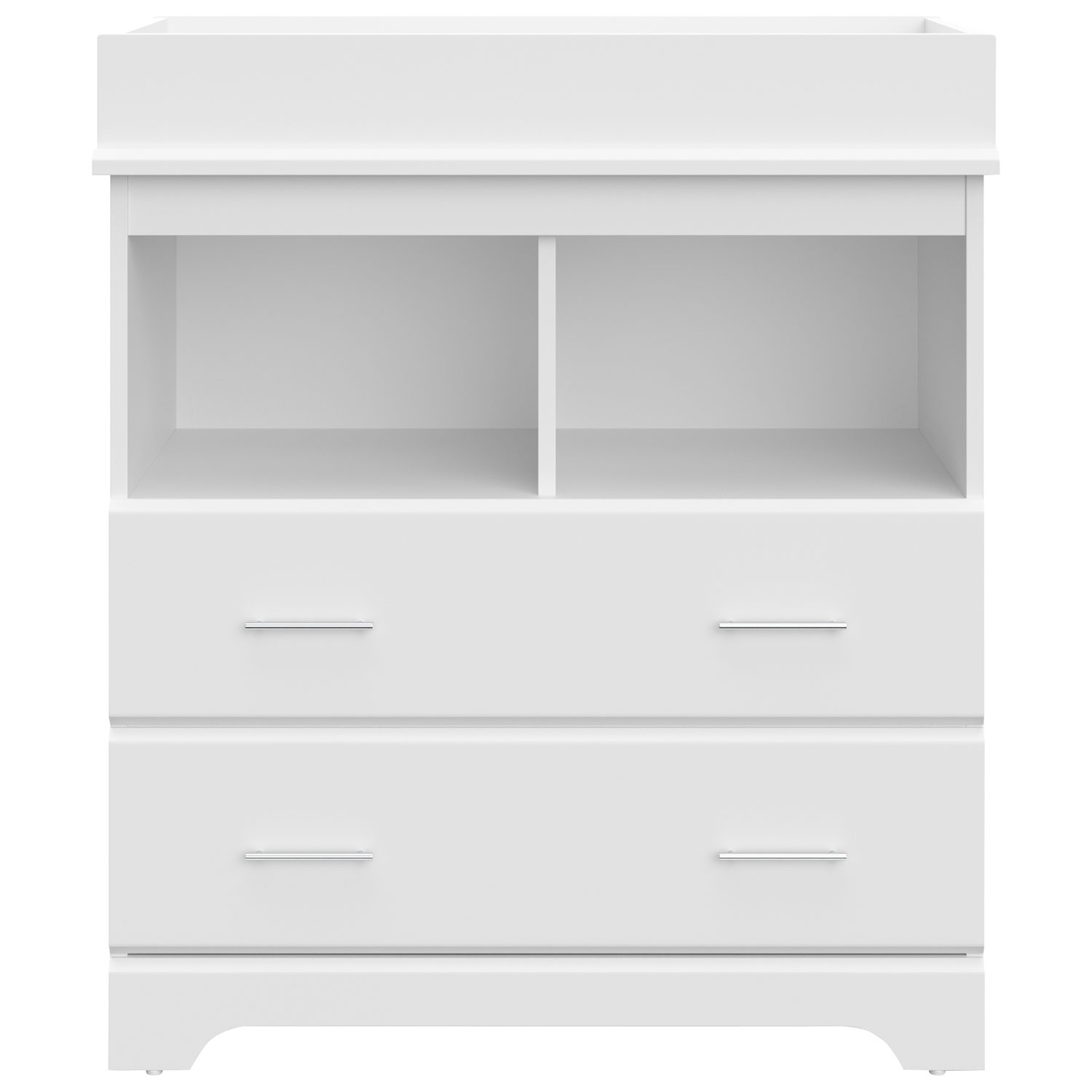 Commode à table à langer à 2 tiroirs et 2 tablettes Brookside de Storkcraft - Blanc