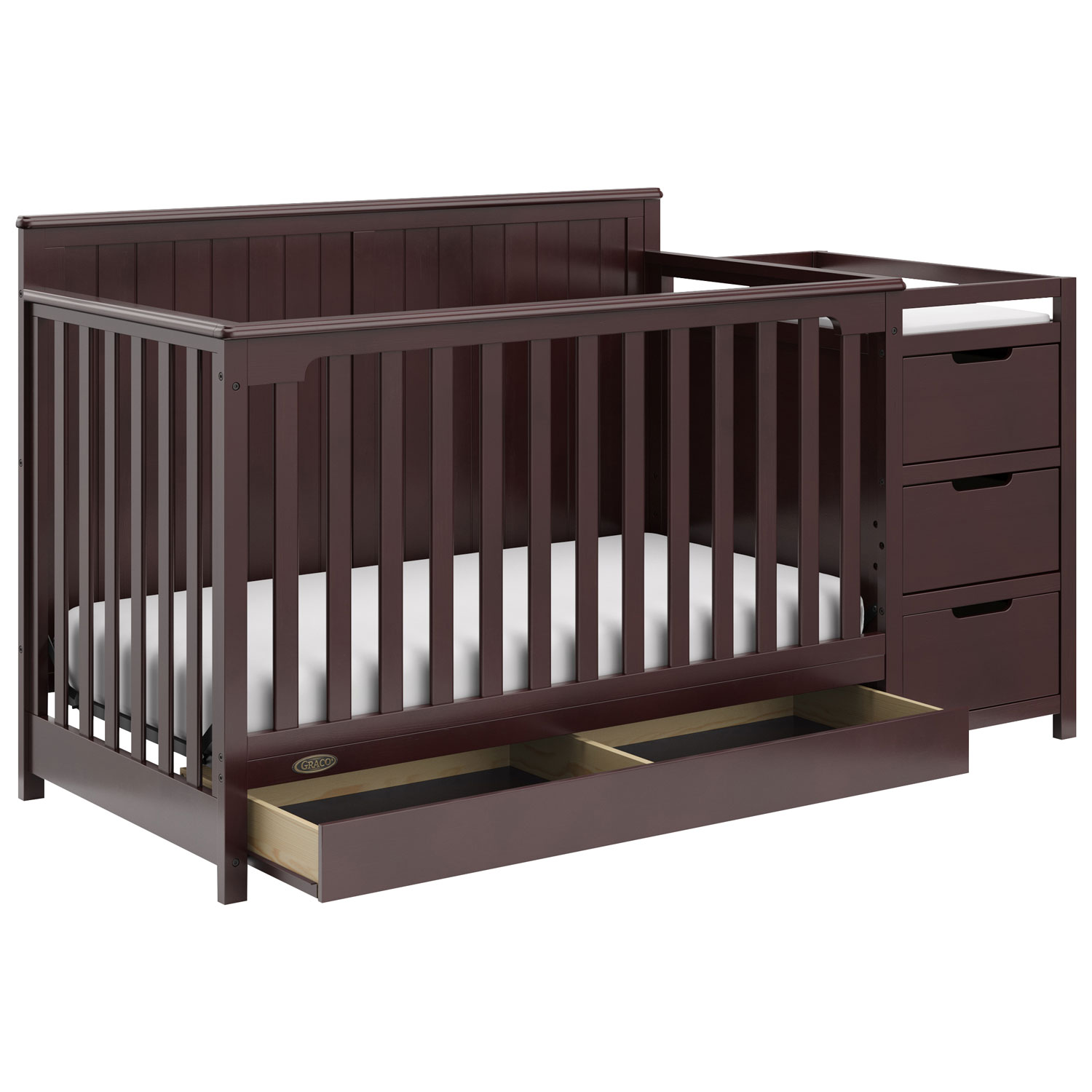 Graco Hadley 4 in 1 Convertible Crib with 3 Drawer Changing Table Espresso Best Buy Canada