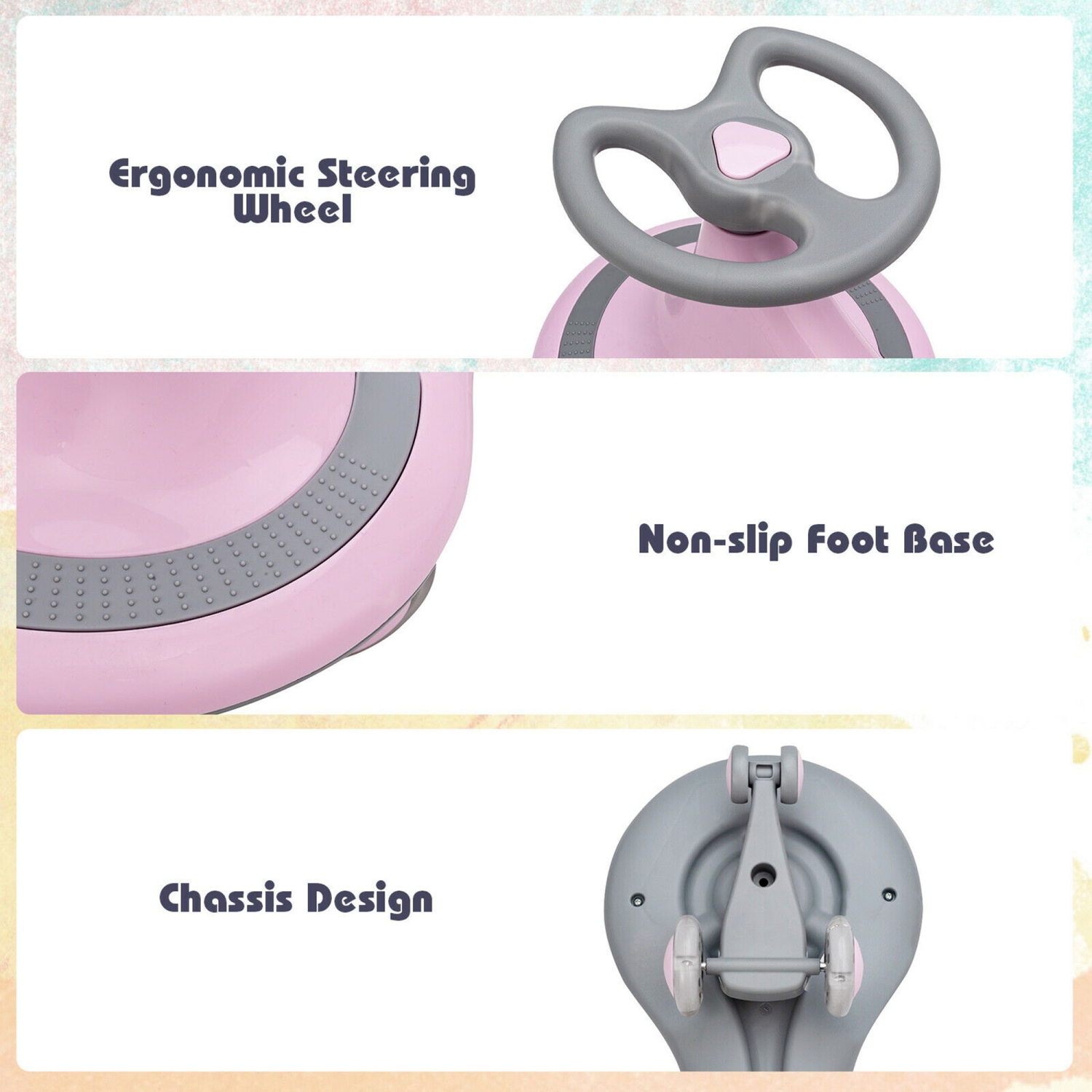 Gymax Wiggle Car Ride-on Toy w/ Flashing Wheels for Toddlers & Kids