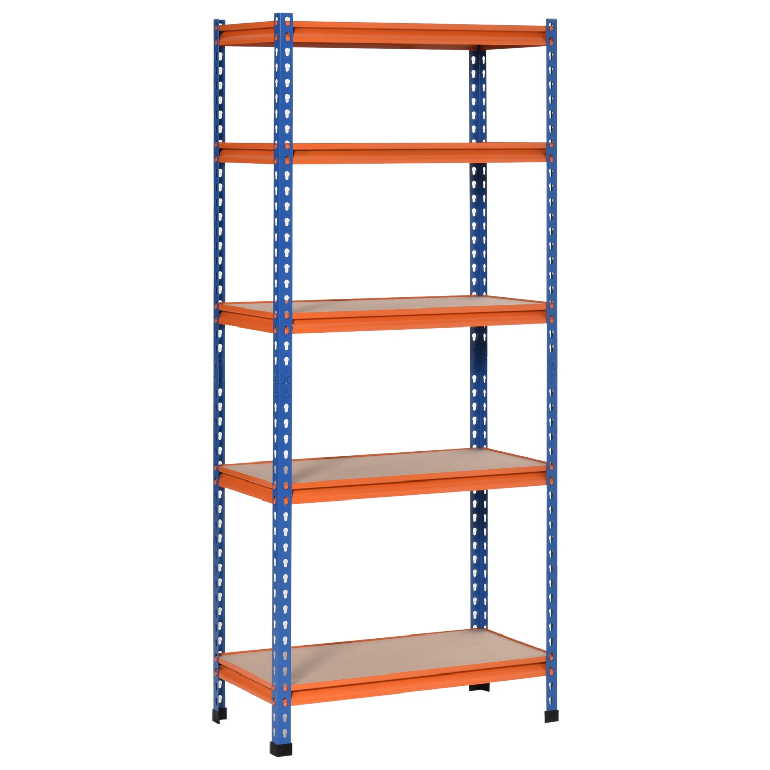 HOMCOM – Étagère de garage robuste à 5 niveaux, étagère en métal avec tablettes réglables, cadre en métal, 31 x 5 x 71,75&nbsp;po, capacité