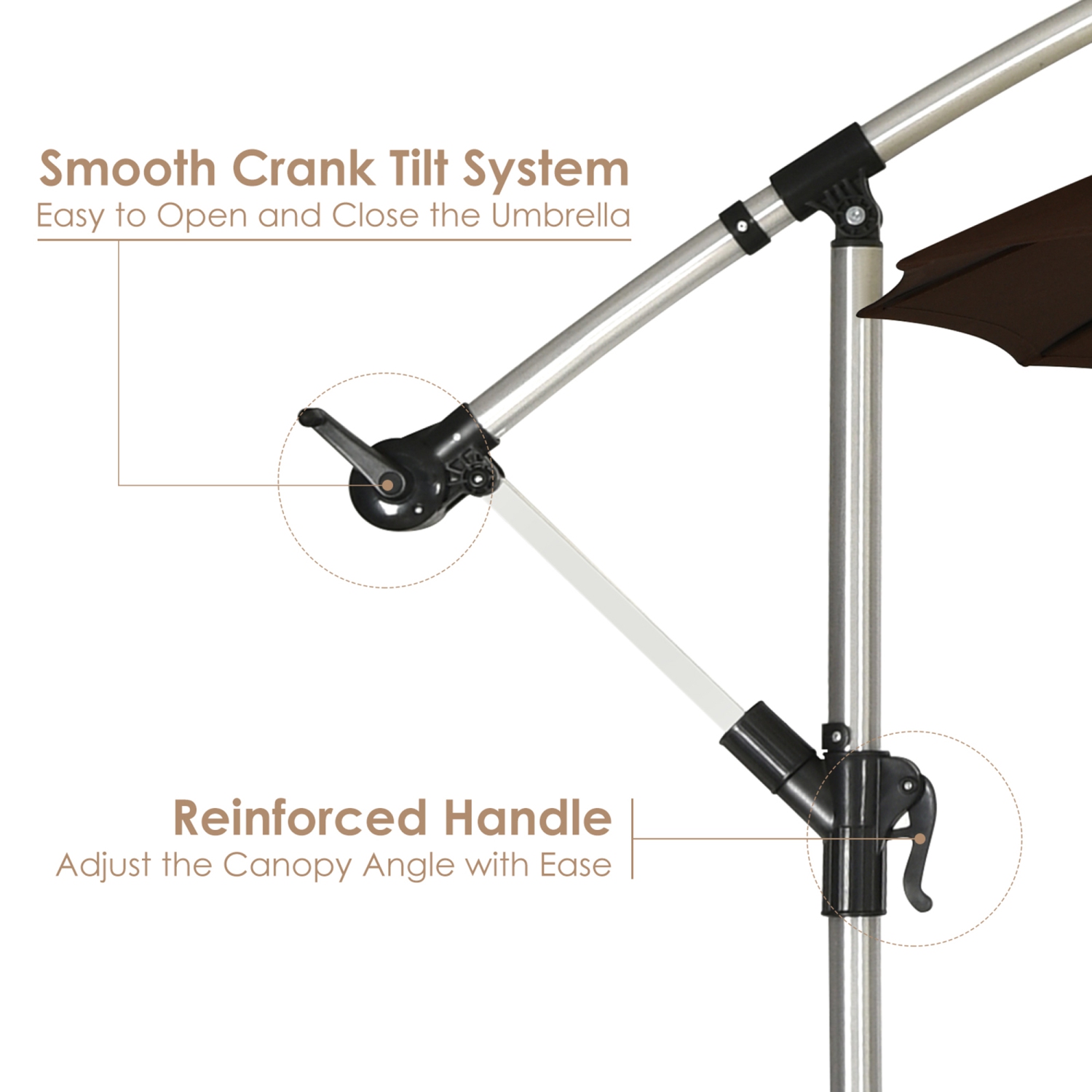 Gymax 10FT Patio Offset Hanging Umbrella Cantilever Umbrella w/ Tilt Adjustment