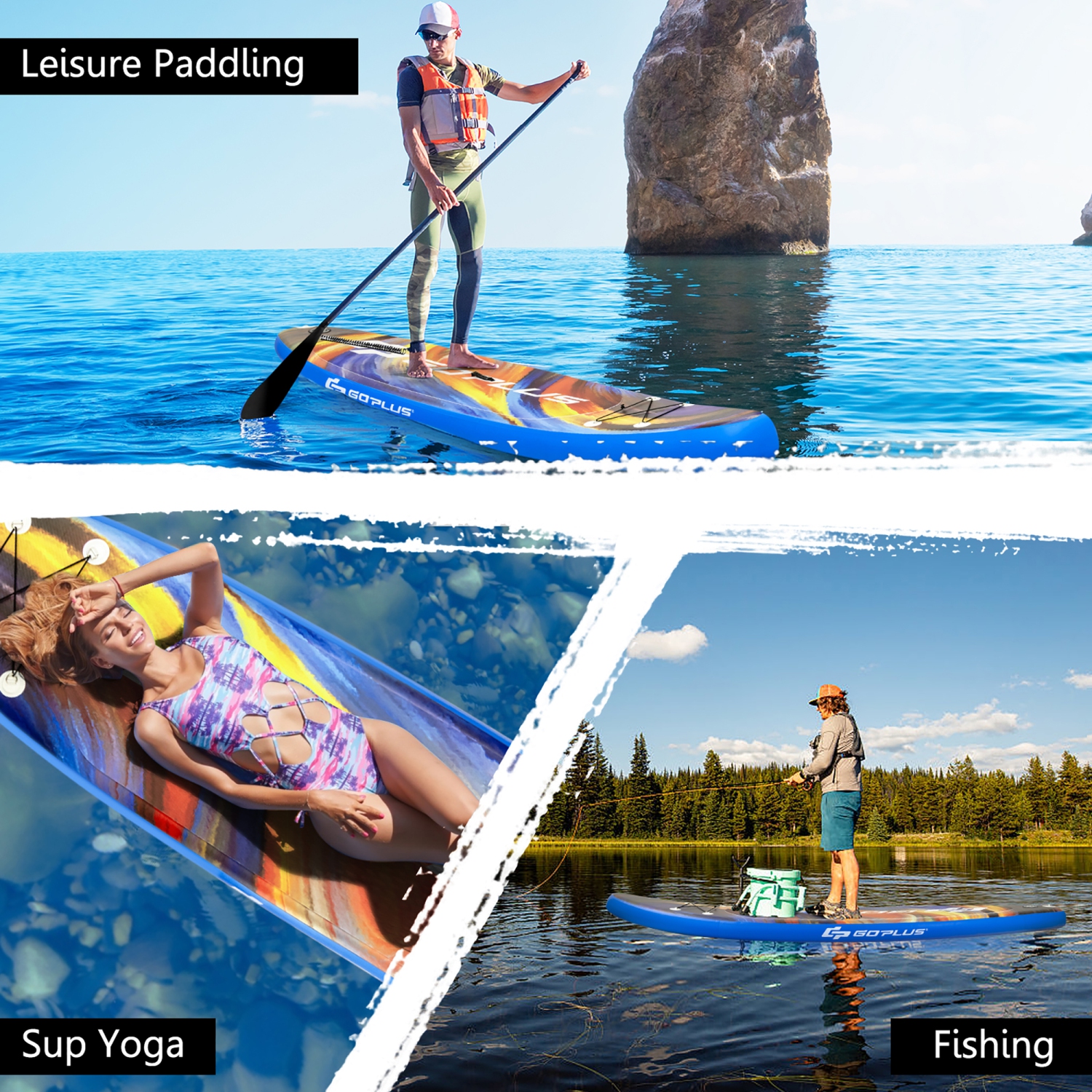 Goplus 10.5'\11' Inflatable Stand Up Paddle Board SUP Surfboard W/ Aluminum Paddle