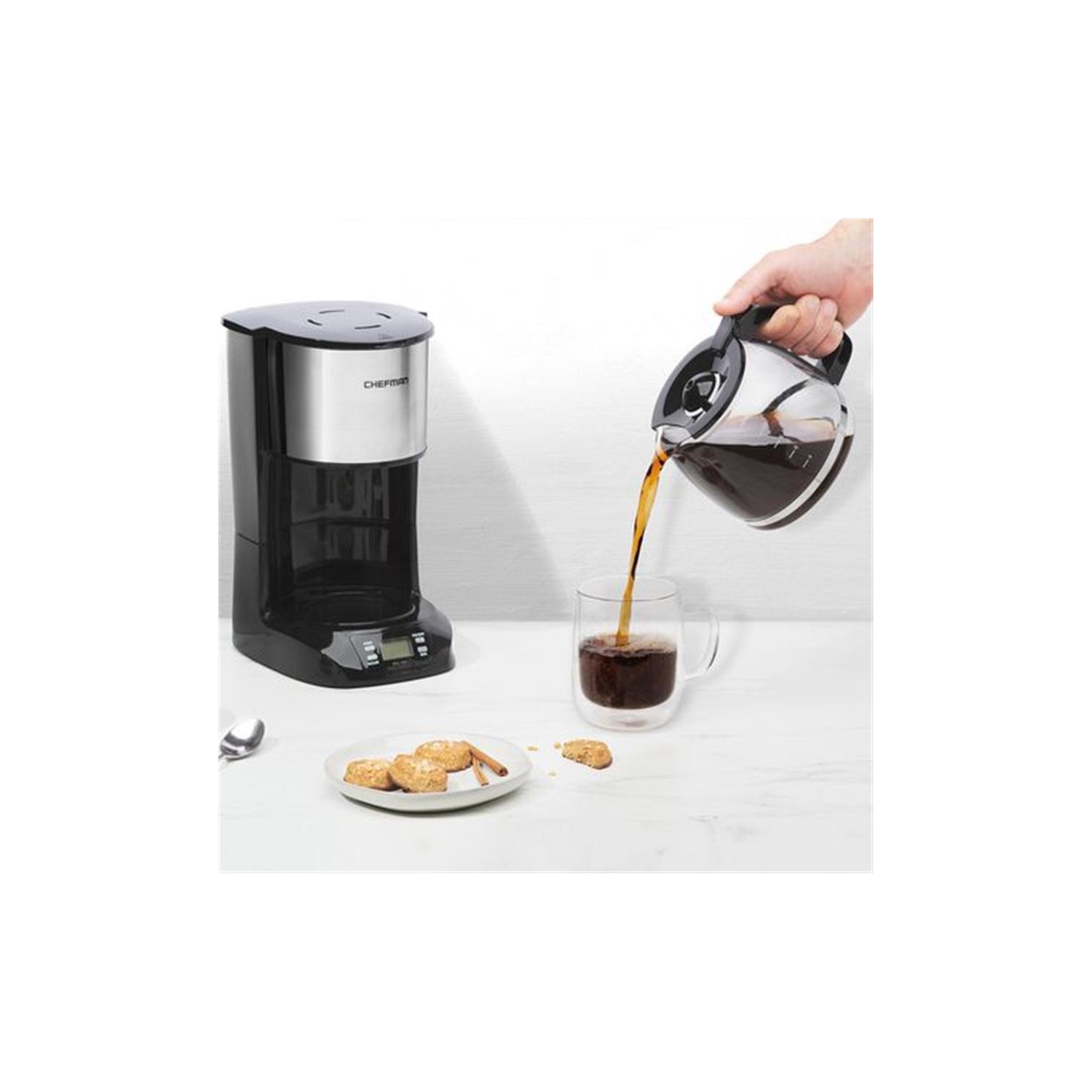 Chefman - Programmable Coffee Maker with 12 Cup Capacity, Stainless Steel