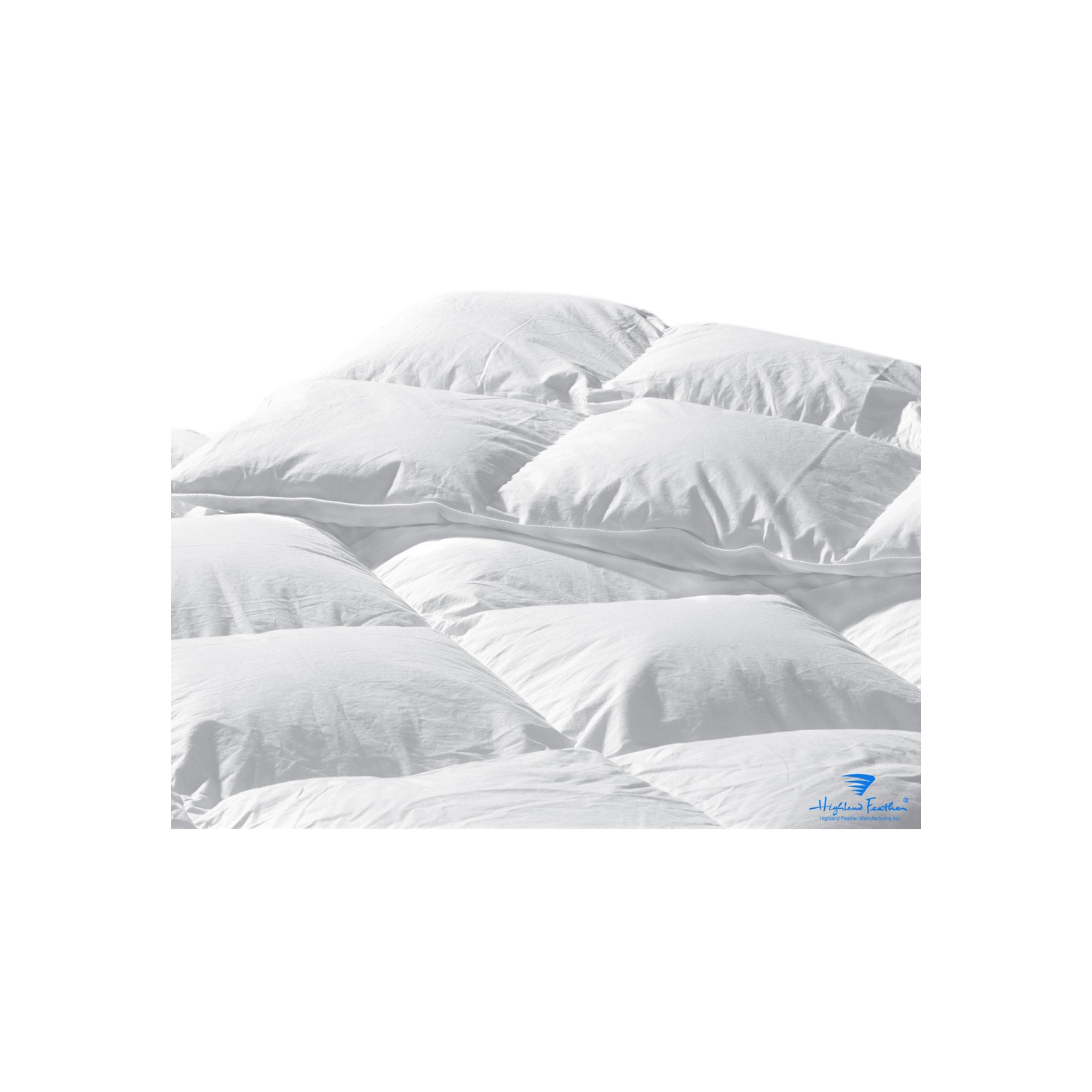 Highland Feather 725 Fill Power European White Down Duvet 233TC Pure Cotton Casing with Corner Ties MONACO, Winter Heavyweight, King, 35 OZ