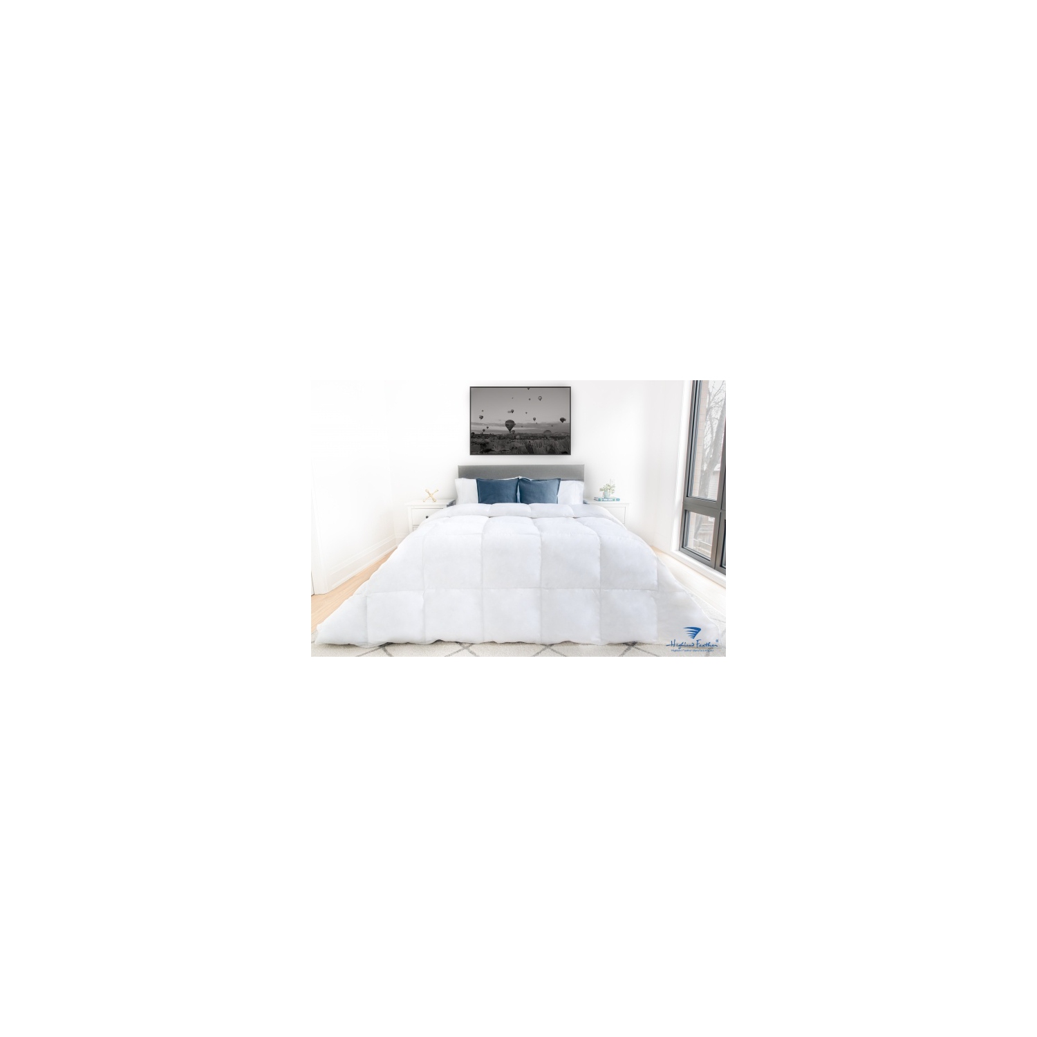 Highland Feather 600 Fill Power European White Down Duvet 289TC Pure Cotton Casing with Corner Ties LIMOGES Good Value and Cozy, Winter Heavyweight,