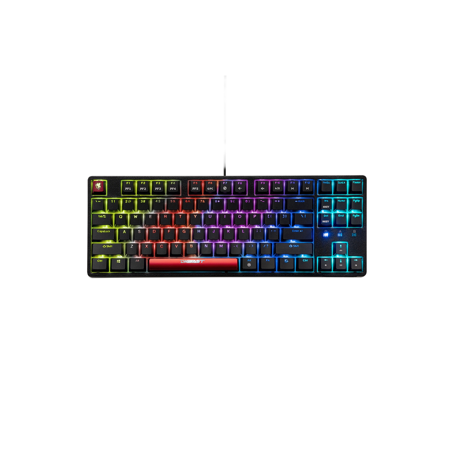 DIGIFAST Mechanical RGB Tenkeyless Gaming Chronus Series Keyboard with Cherry MX Blue Switches