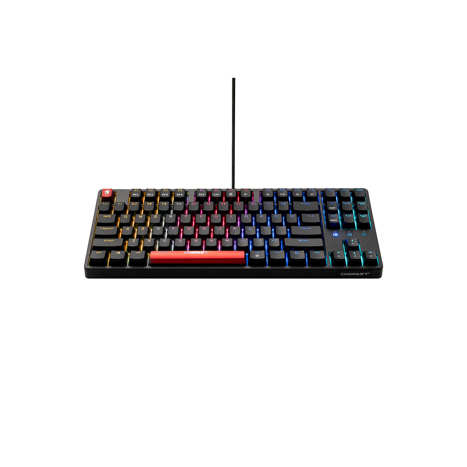 DIGIFAST Mechanical RGB Tenkeyless Gaming Chronus Series Keyboard with Cherry MX Blue Switches