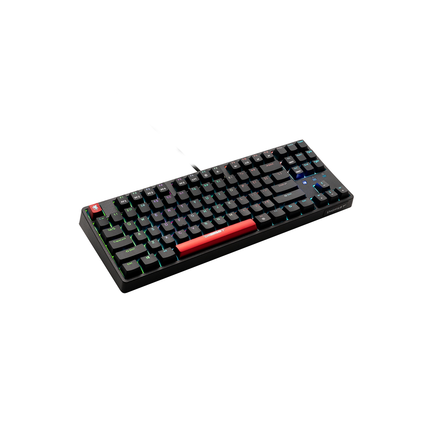 DIGIFAST Mechanical RGB Tenkeyless Gaming Chronus Series Keyboard with Cherry MX Blue Switches