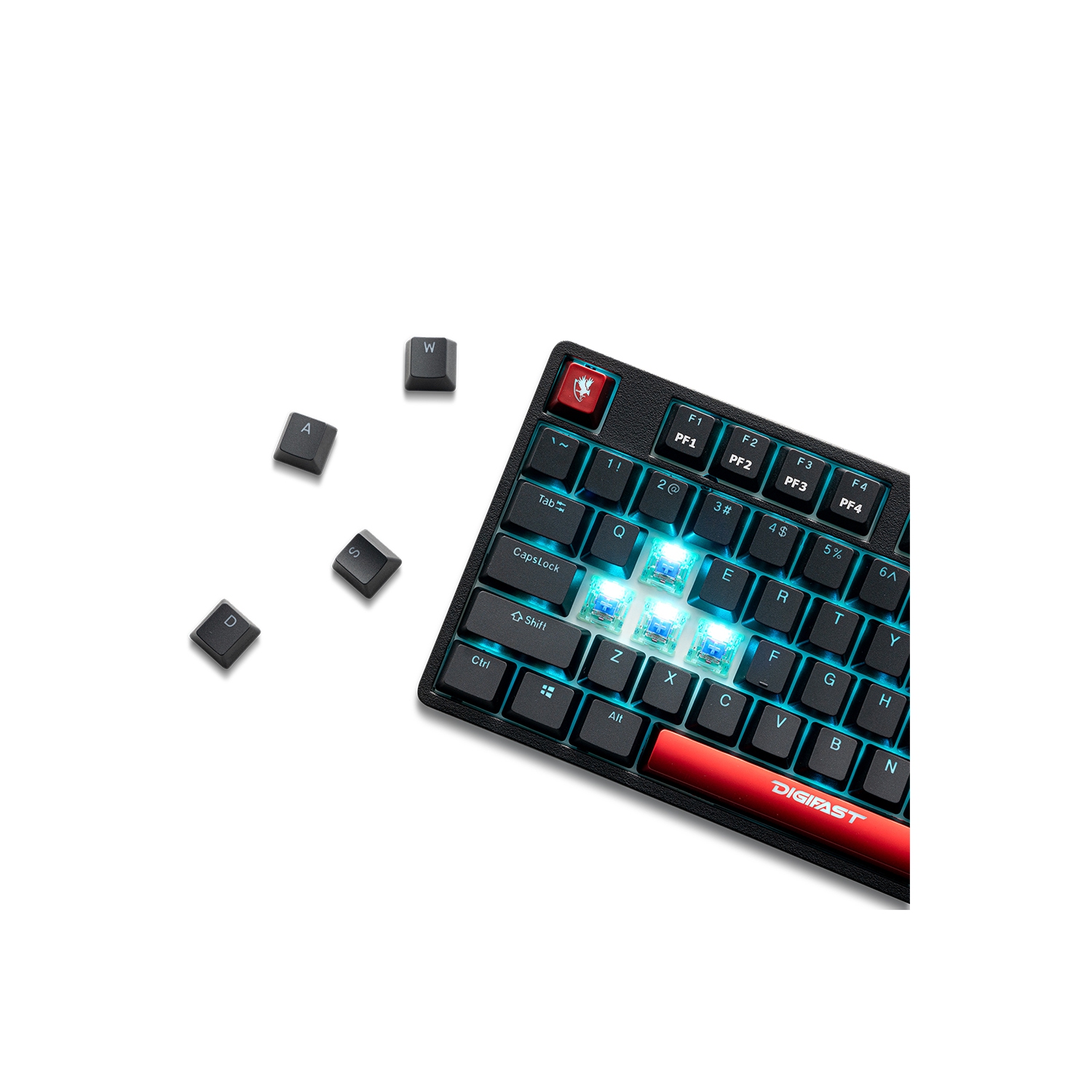 DIGIFAST Mechanical RGB Tenkeyless Gaming Chronus Series Keyboard with Cherry MX Blue Switches