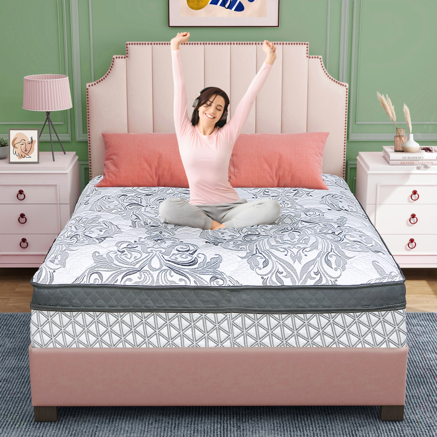 ViscoLogic Hamilton [ Made in Canada ] 11" Orthopedic 5-Zone Pocket Coil Foam Encased Euro Top Eco-Friendly Hybrid Mattress - Full / Double Size