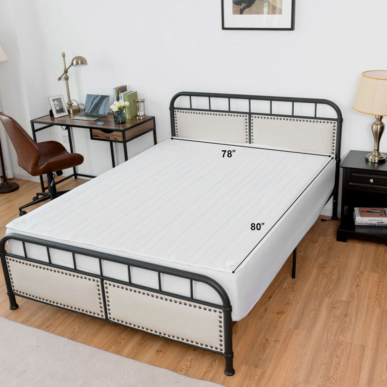 Costway Electric Heated Mattress Pad Safe 8 Temperature 10h Timer