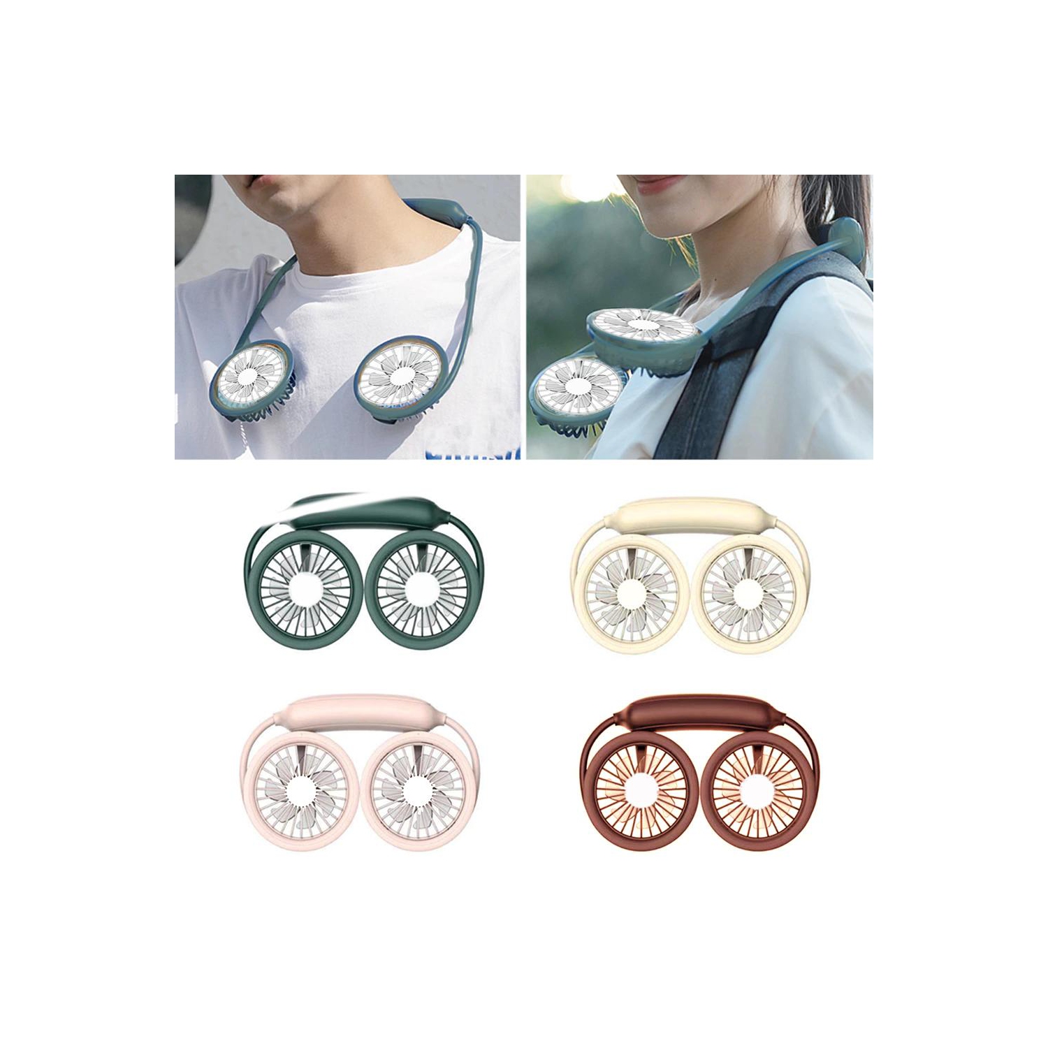 Ventilateur extensible rechargeable à cou Diandi avec mini-ventilateur LED à 3 vitesses SQ2207 - Jaune