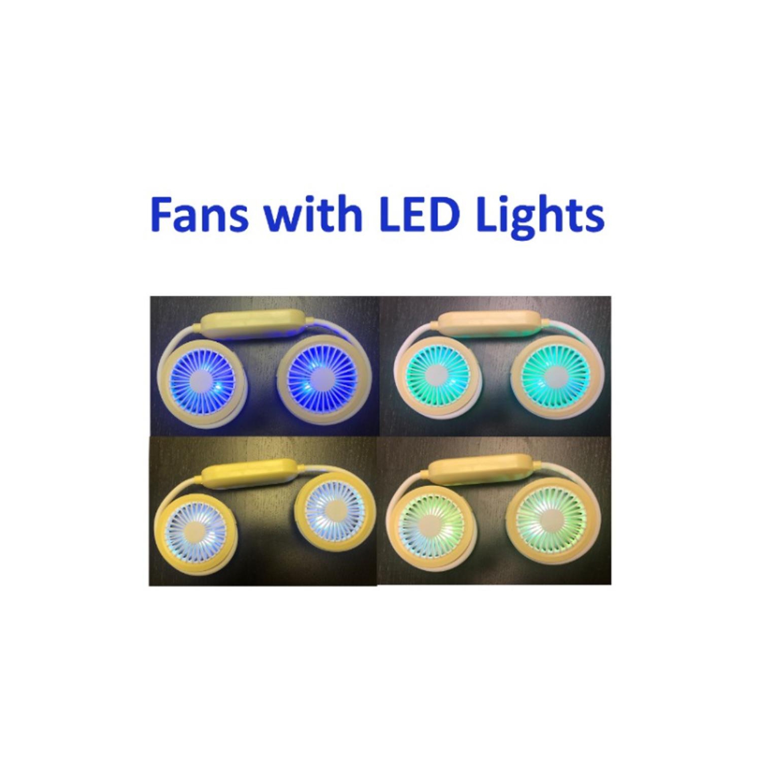 Ventilateur extensible rechargeable à cou Diandi avec mini-ventilateur LED à 3 vitesses SQ2207 - Jaune