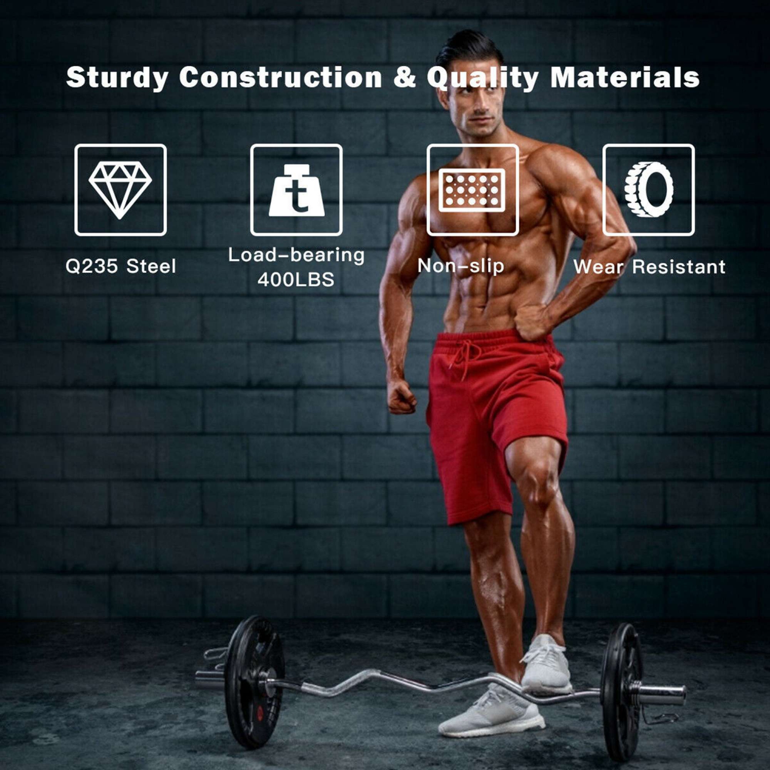 Costway 48''Chrome Steel Olympic EZ Curl Bar 28mm Grip Home Gym Fitness Equipment Silver