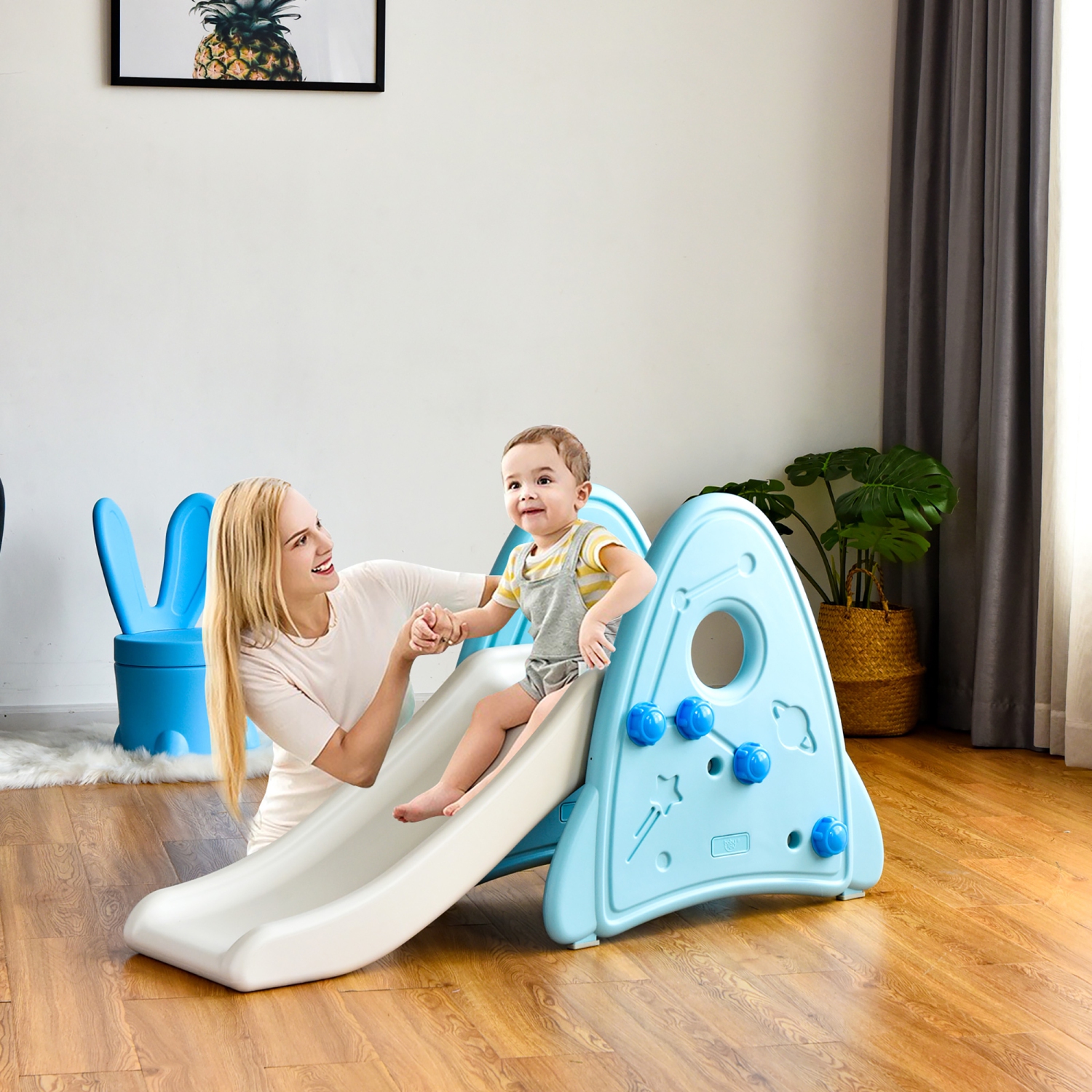 Costway Freestanding Baby Slide Indoor First Play Climber Slide Set for Boys Girls