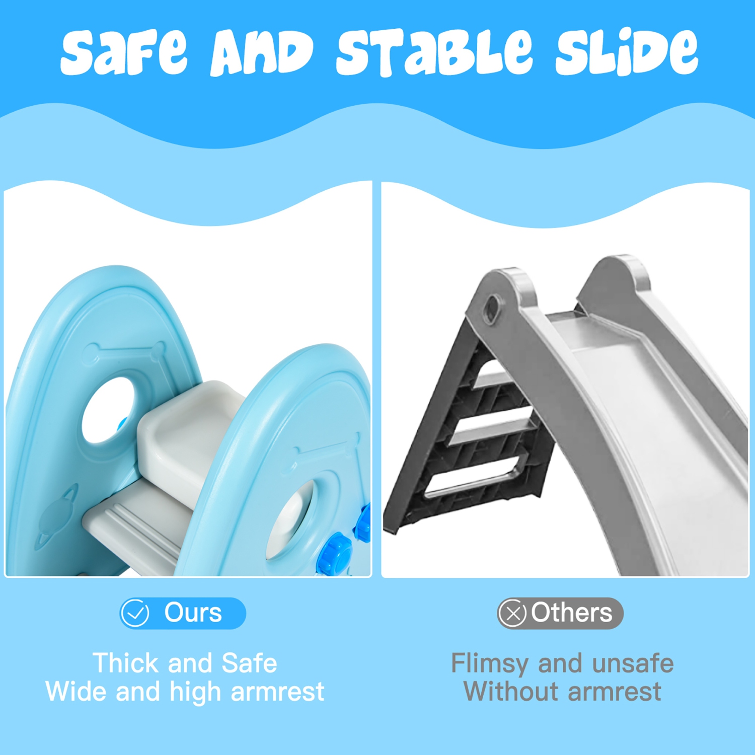 Costway Freestanding Baby Slide Indoor First Play Climber Slide Set for Boys Girls