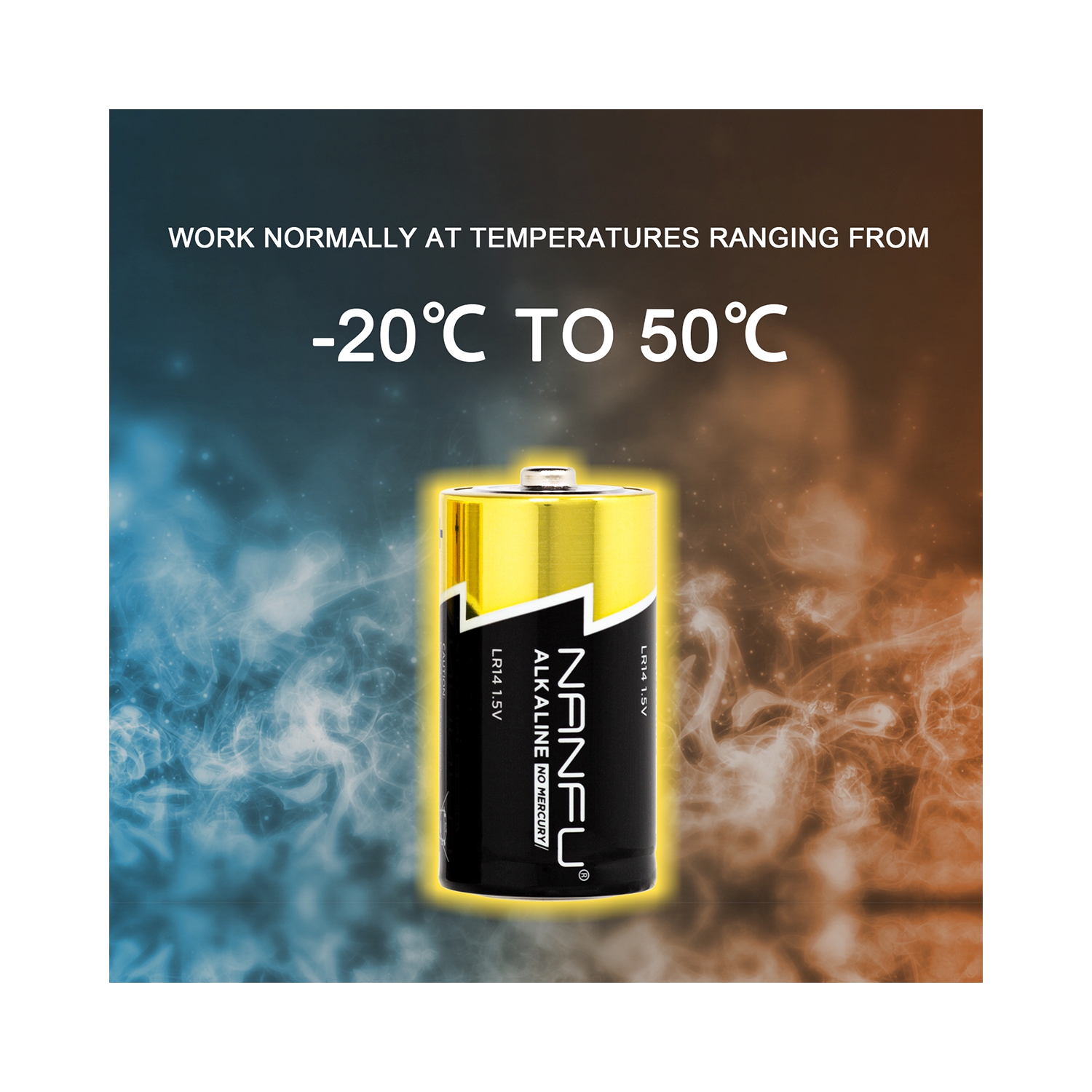 NANFU 12 Pack Alkaline C Cell Batteries for Household & Business