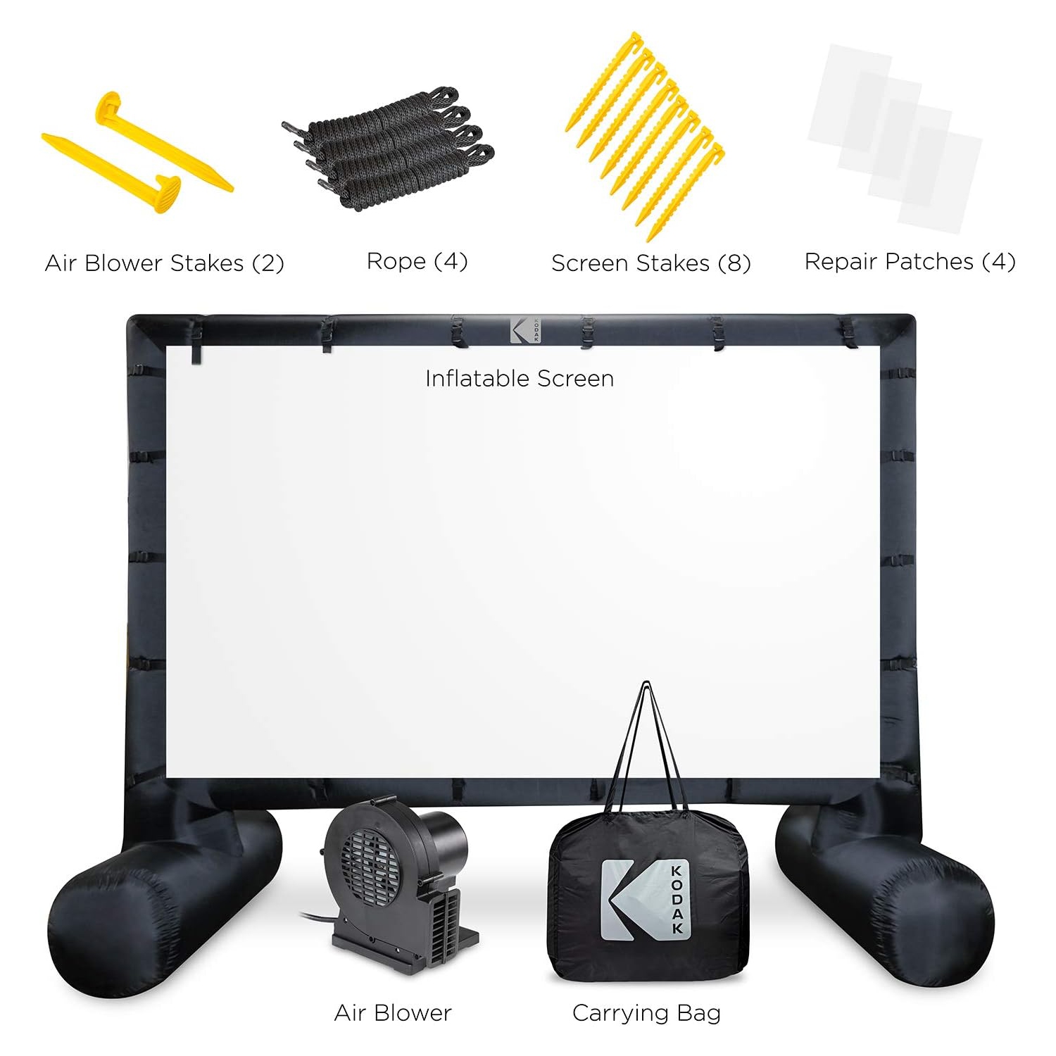 KODAK Inflatable Outdoor Projector Screen | 14.5 Feet, Blow-Up Screen for Movies, TV, Sports Games & More | Includes Air Pump, Storage Carry Case,