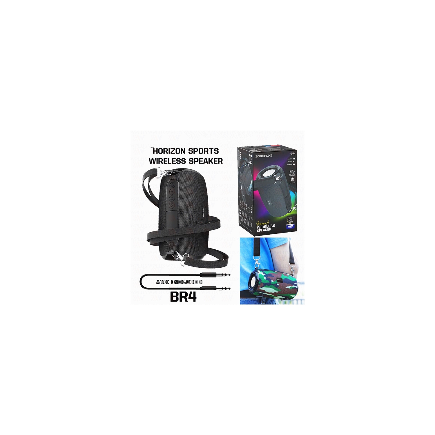 Haut-parleur sans fil Bluetooth 5.0 Sport/basse stéréo étanche pour les voyages Fête à l’intérieur ou à l’extérieur, noir