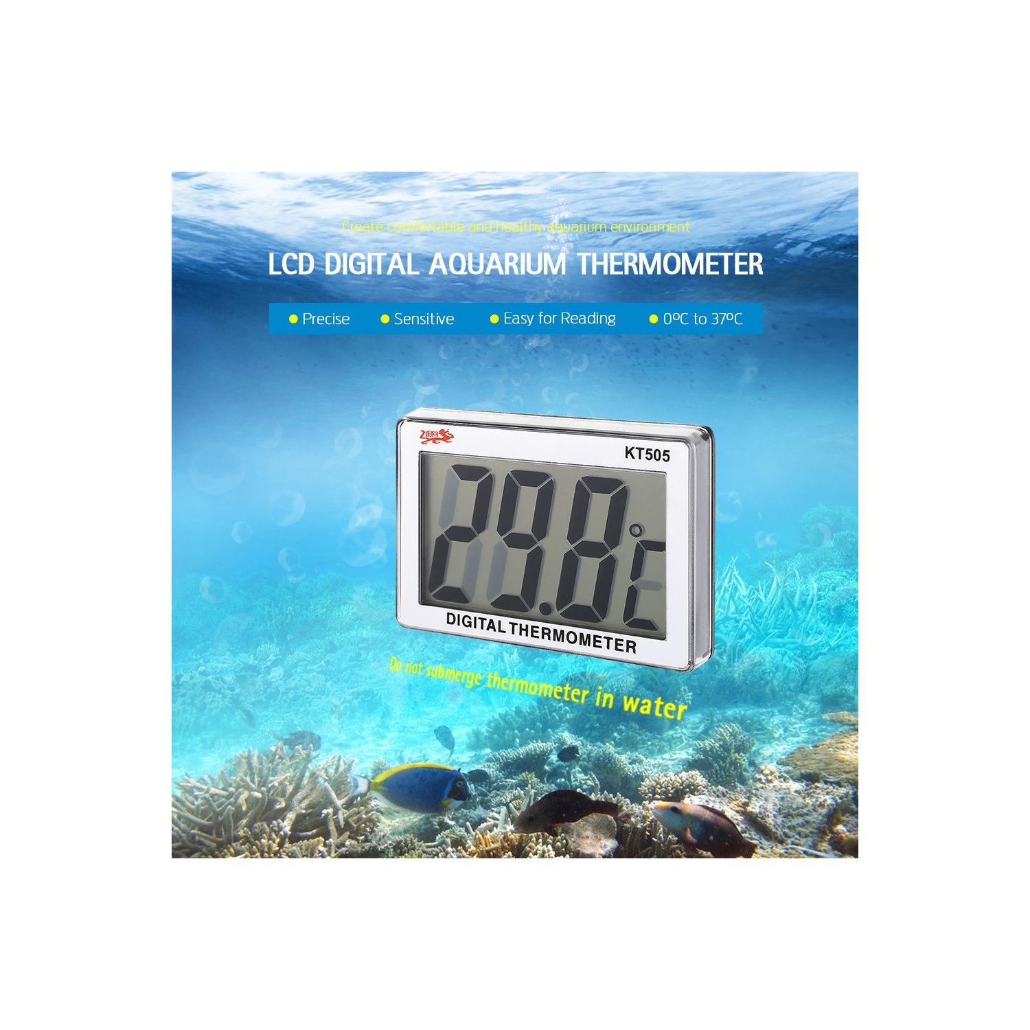 Contrôleur électronique de capteur LCD numérique de thermomètre d'eau d'aquarium de réservoir de poissons - axGear