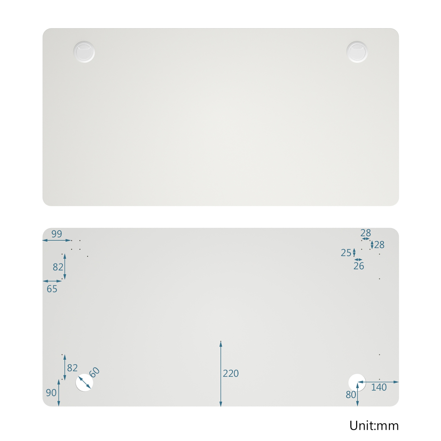 Costway 48'' Universal One-Piece Desktop for Standard & Sit to Stand Desk Frame