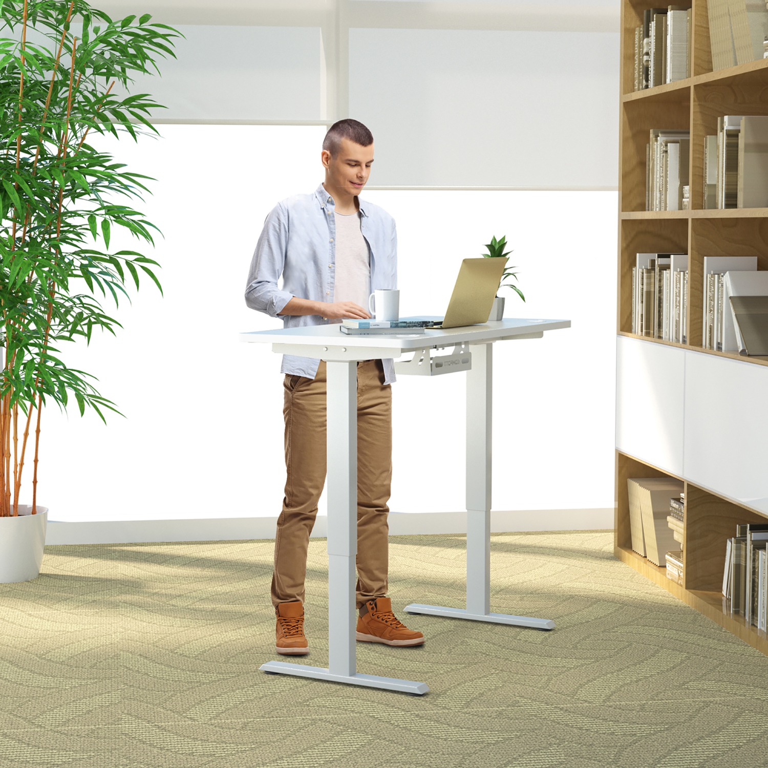 Costway 48'' Universal One-Piece Desktop for Standard & Sit to Stand Desk Frame