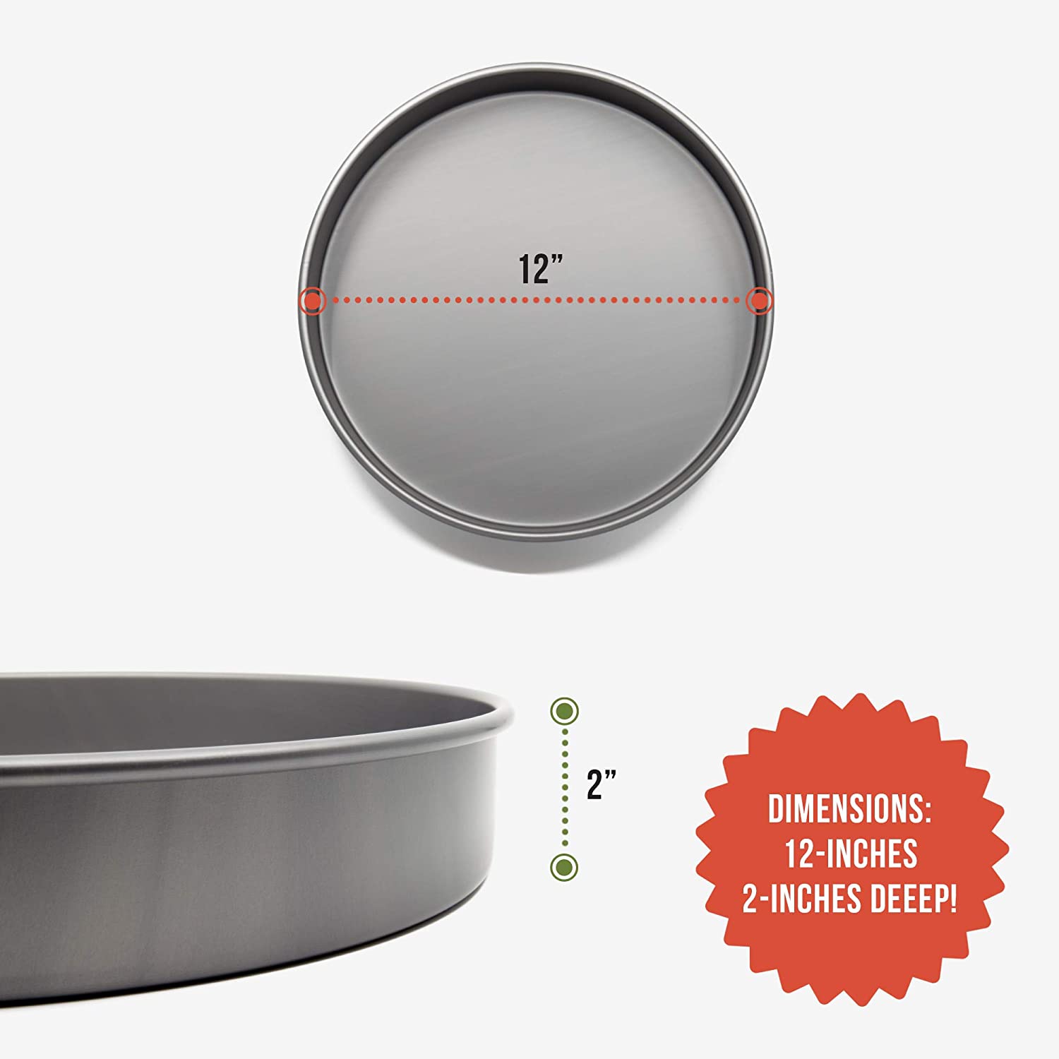 Chef Pomodoro Deep Dish Pizza Pan, Chicago Style