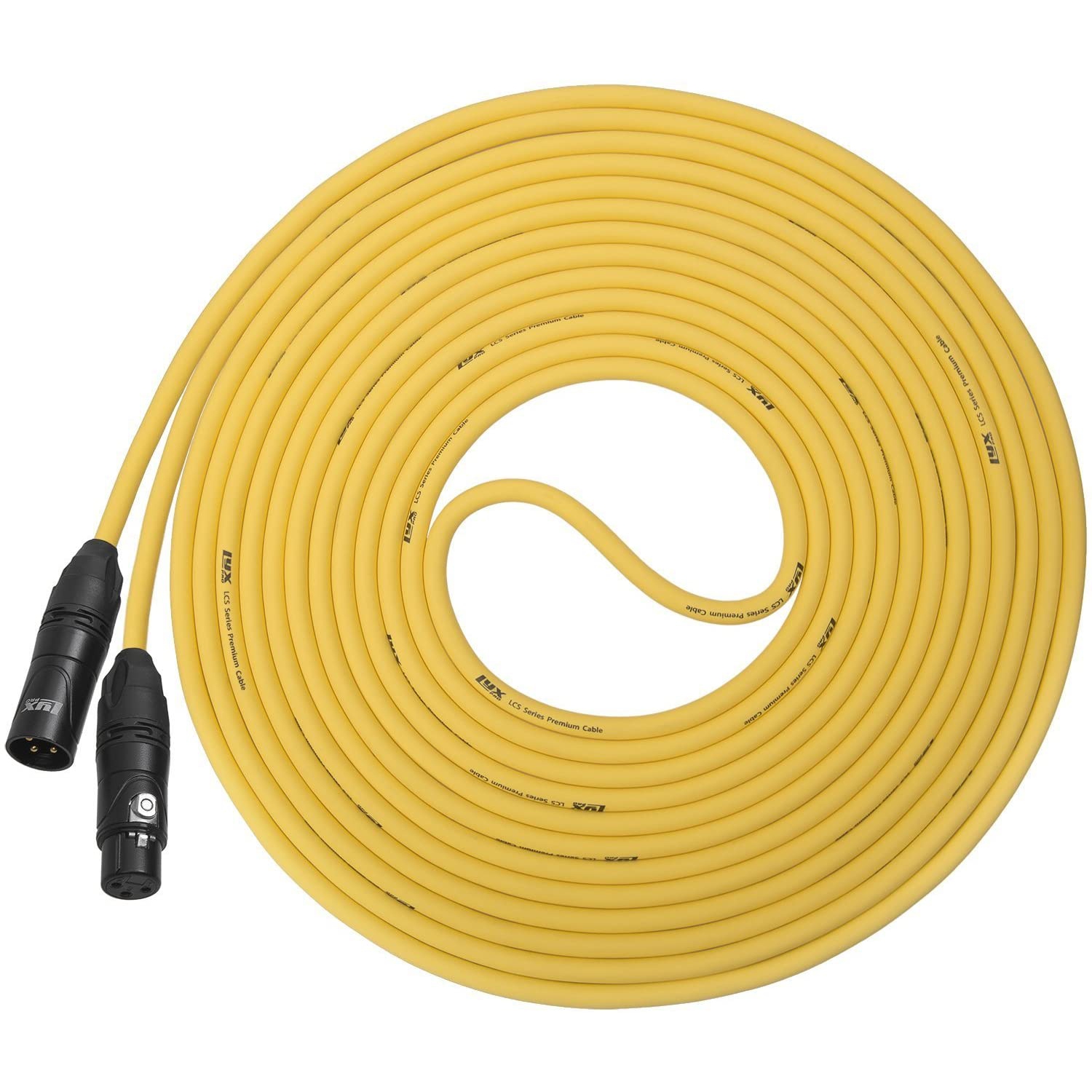 LyxPro Balanced XLR Cable 30 ft Premium Series Professional Microphone Cable, Powered Speakers and Other Pro Devices Cable, Yellow