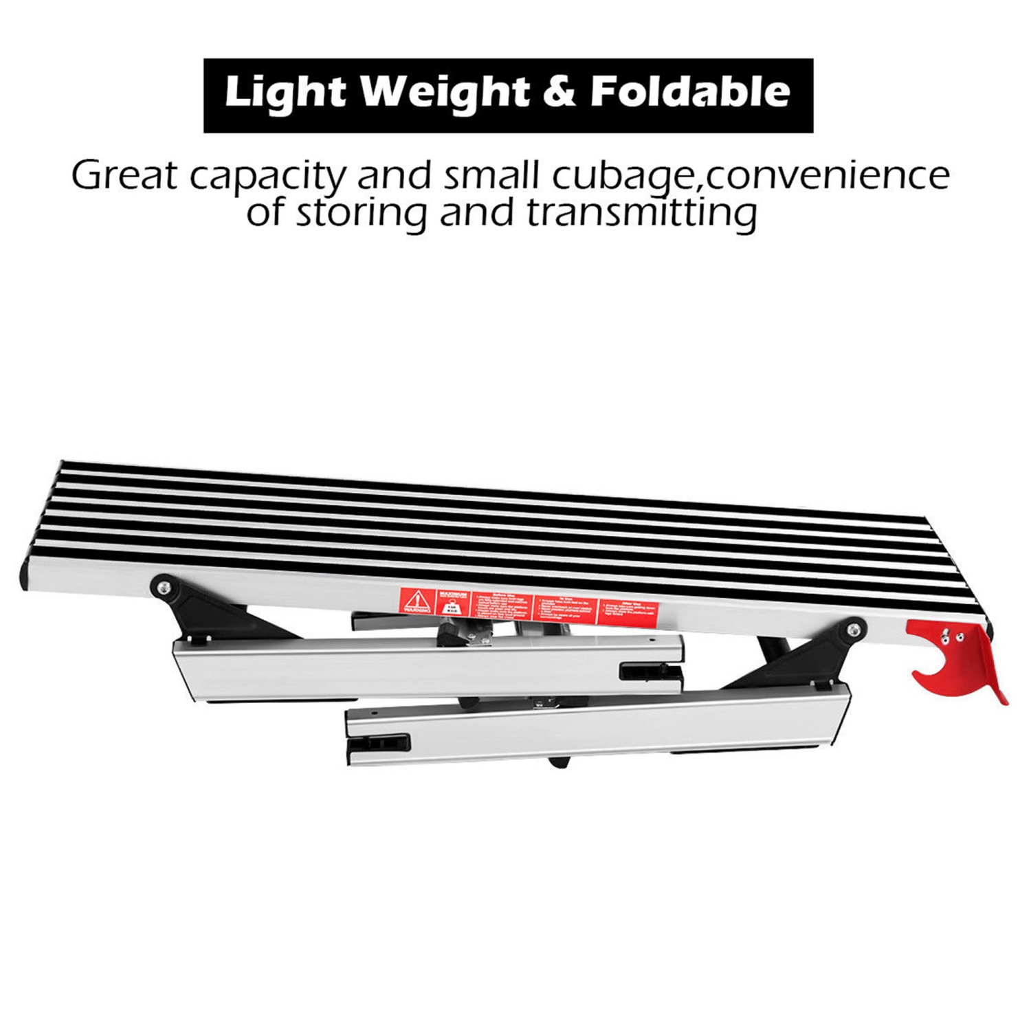 Goplus 330lbs Aluminum Step Stool Folding Bench Work Platform Non-slip Drywall Ladder