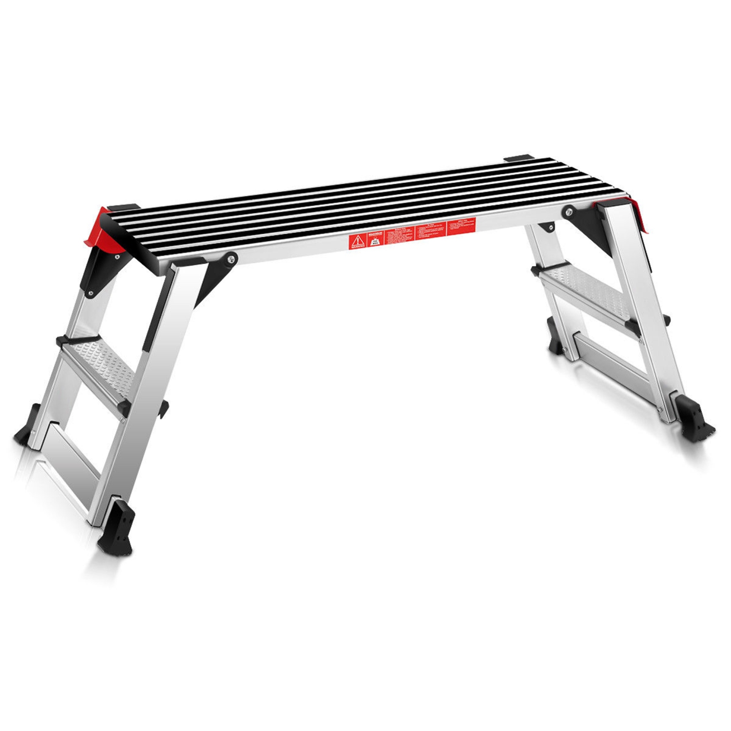 Goplus 330lbs Aluminum Step Stool Folding Bench Work Platform Non-slip Drywall Ladder