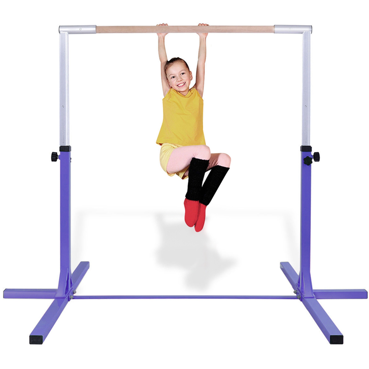 Costway Gymnastic Steel Horizontal Training Bar Junior Home Practice 3'-5' Adjustable