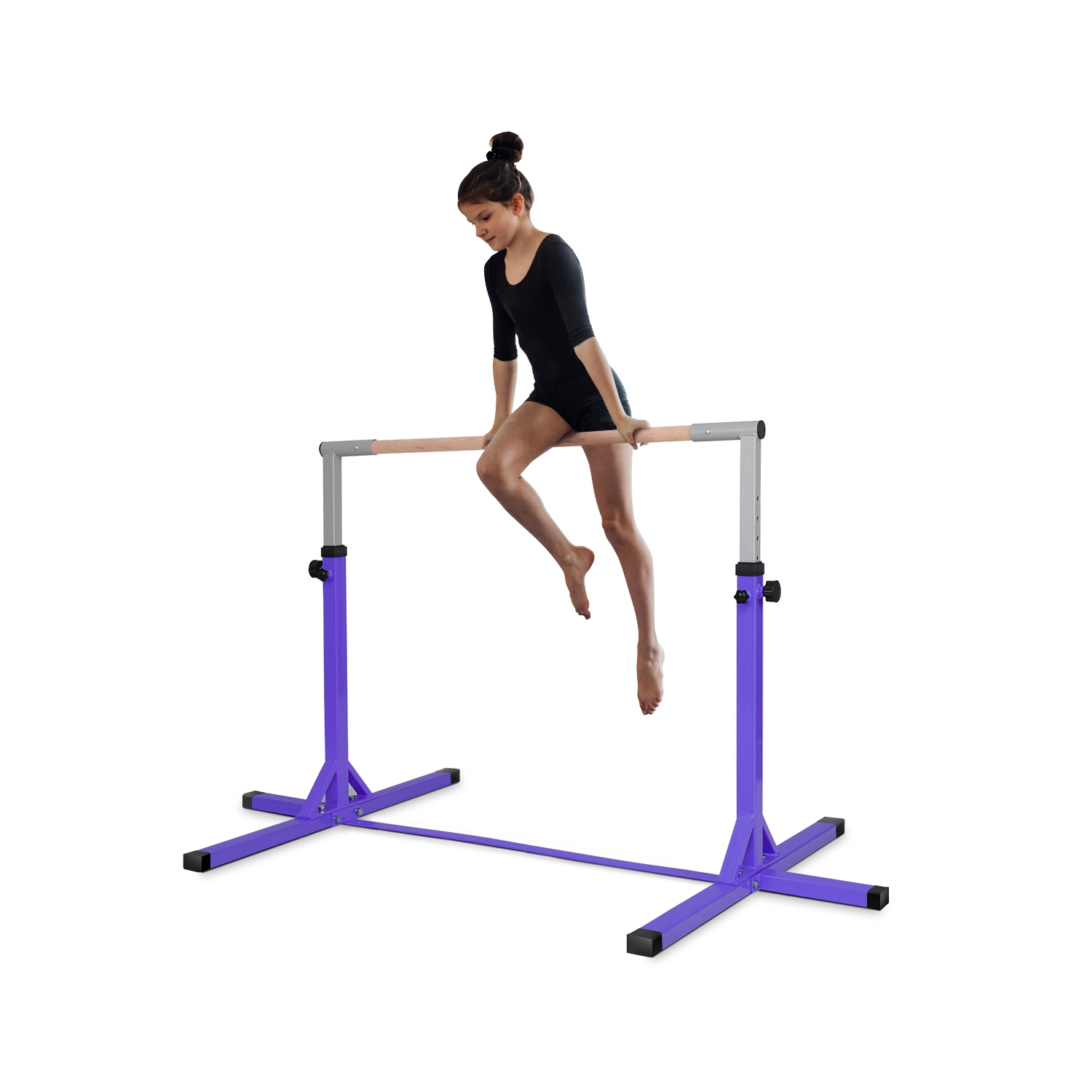 Costway Gymnastic Steel Horizontal Training Bar Junior Home Practice 3'-5' Adjustable