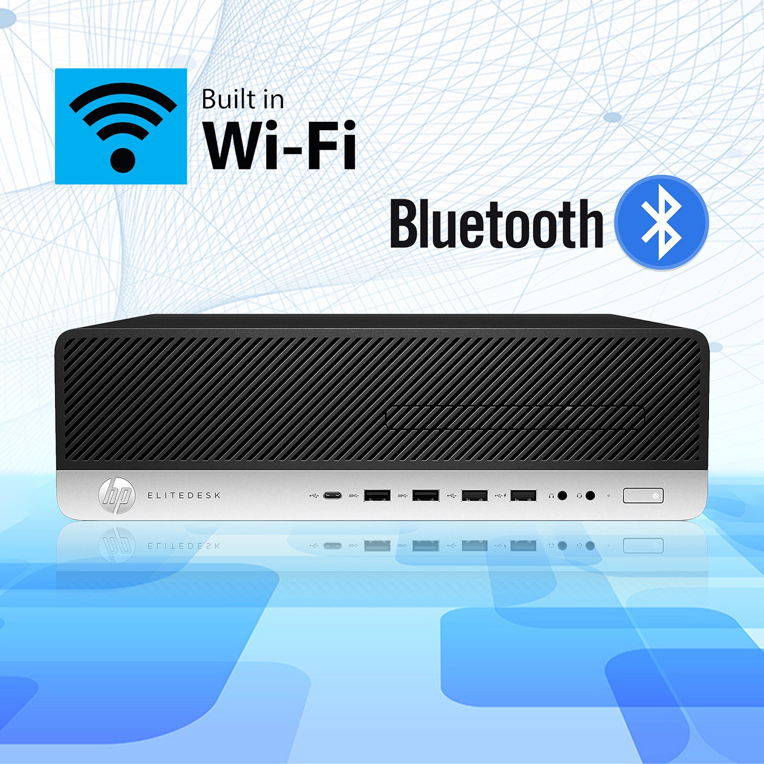 Ordinateur de bureau HP EliteDesk 800 G3 SFF Intel Core i5 6500@3.2GHz 16 Go de RAM DDR4 512 Go SSD Windows 10 Home Clavier et souris WiFi remis à