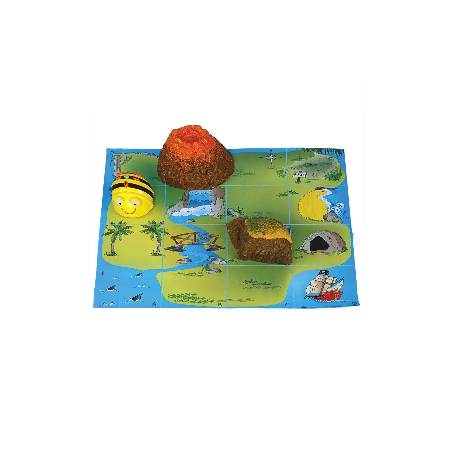 MERCONNET TTS Bee-Bot Programmable Robot Toy, City Floor Placemats Toy Fantasy Island Floor Placemats