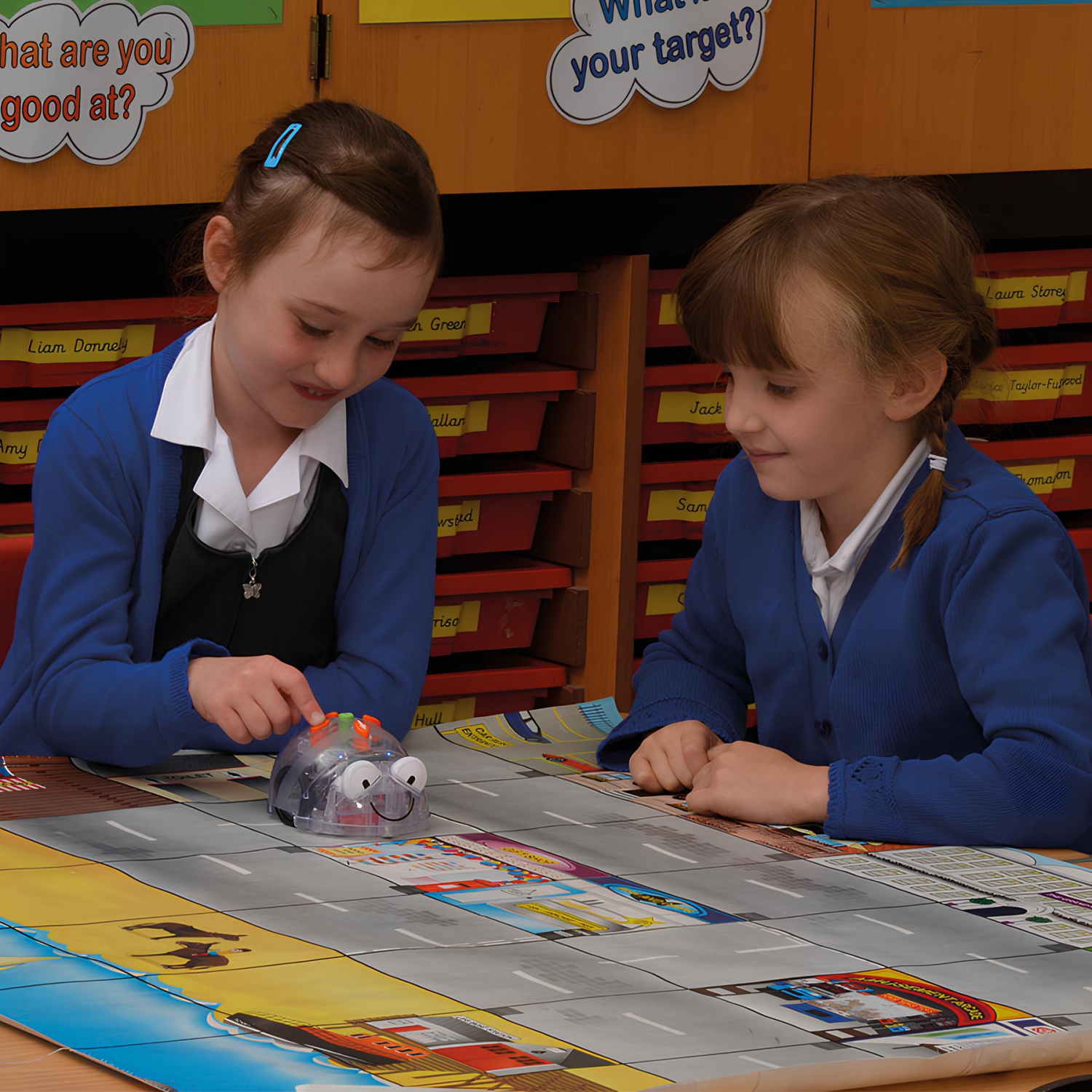 Blue-Bot Programmable Toy Robot Class Pack, New See & Say Version, Bluetooth Coding Robots for Kids 3 Years and up - 6-pcs Blue-Bots with FREE 1-pc